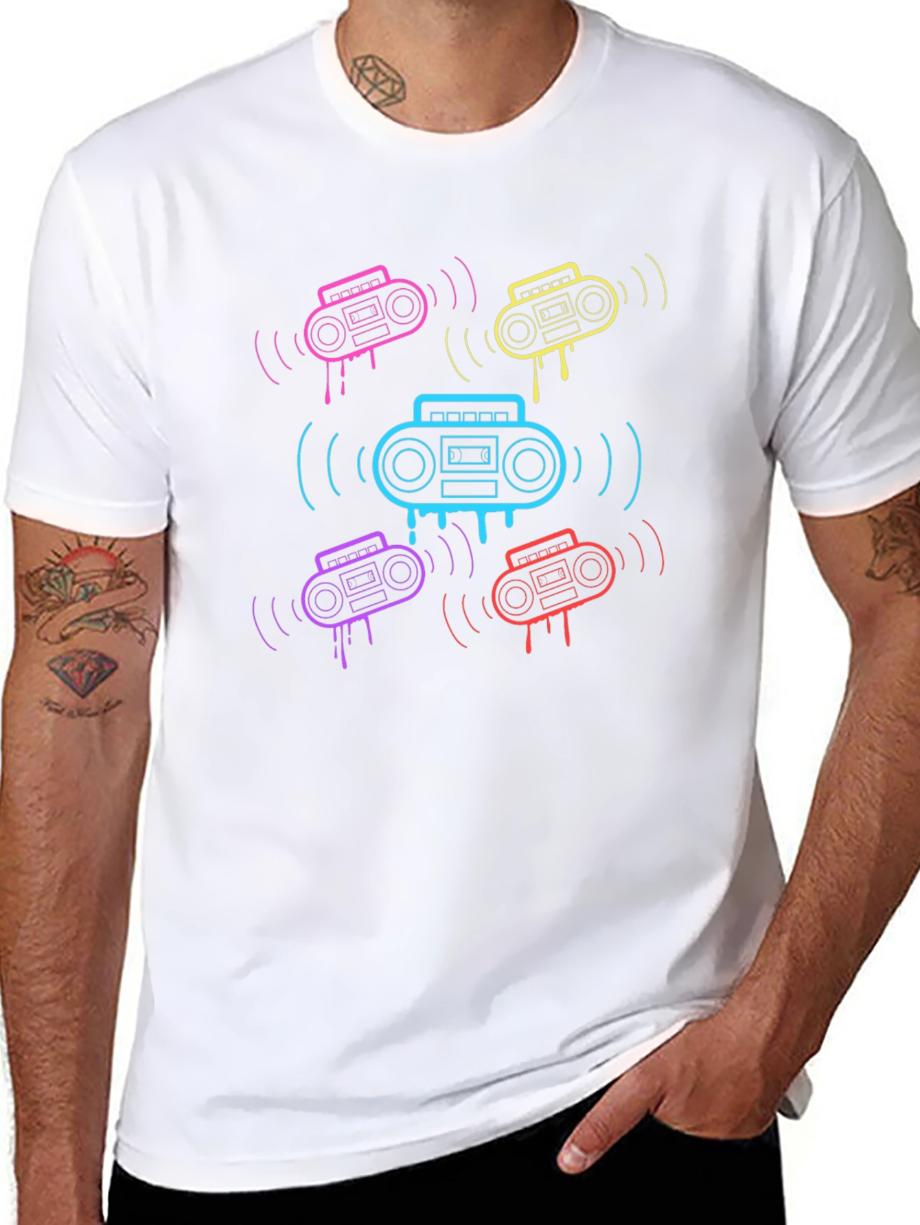 Retro Boombox Graphic T-Shirt