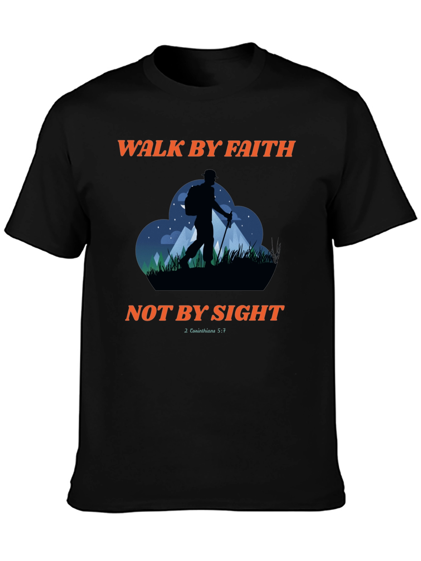 Walk By Faith T-Shirt: Christian Hiking Design