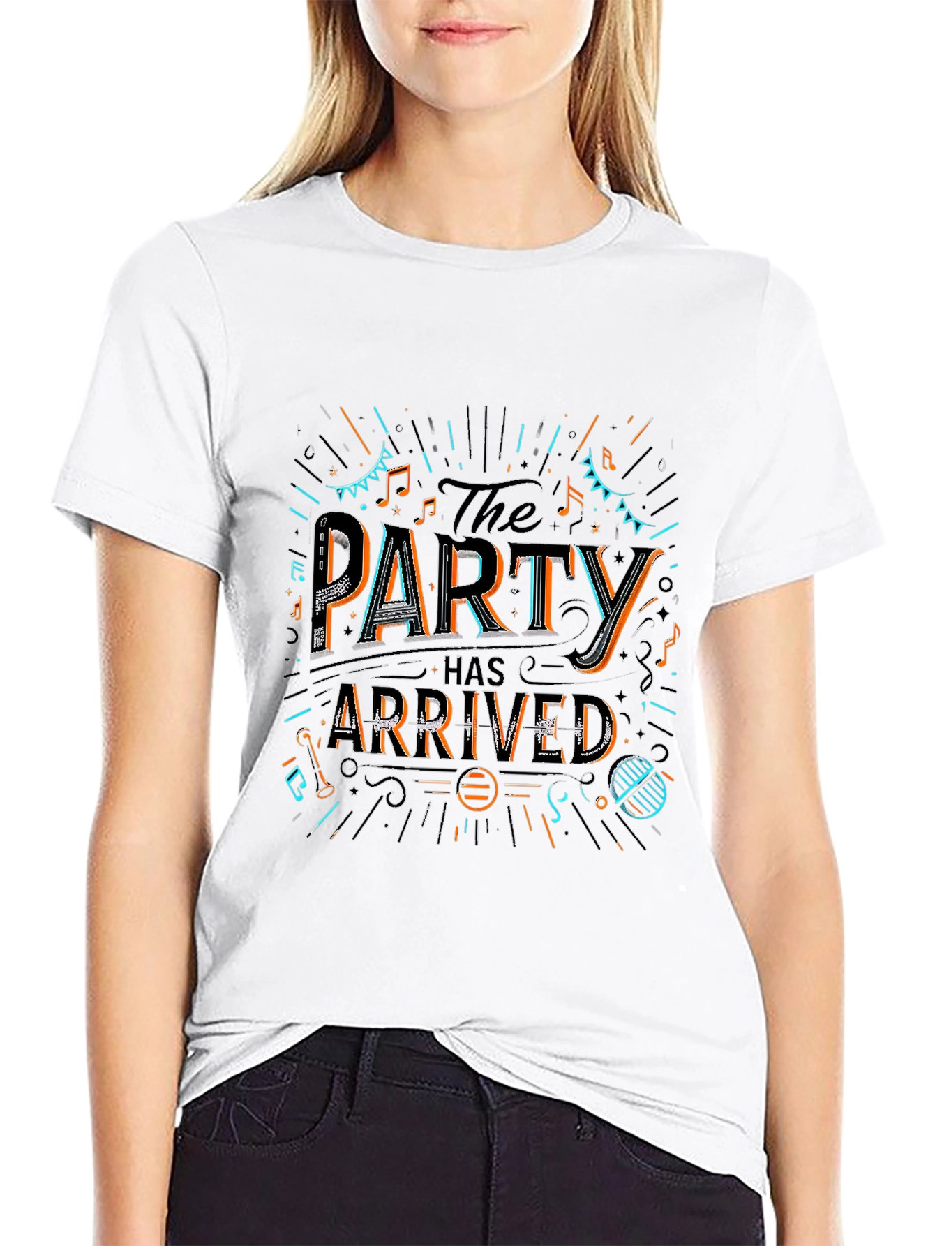 Party Has Arrived Graphic T-Shirt - Black