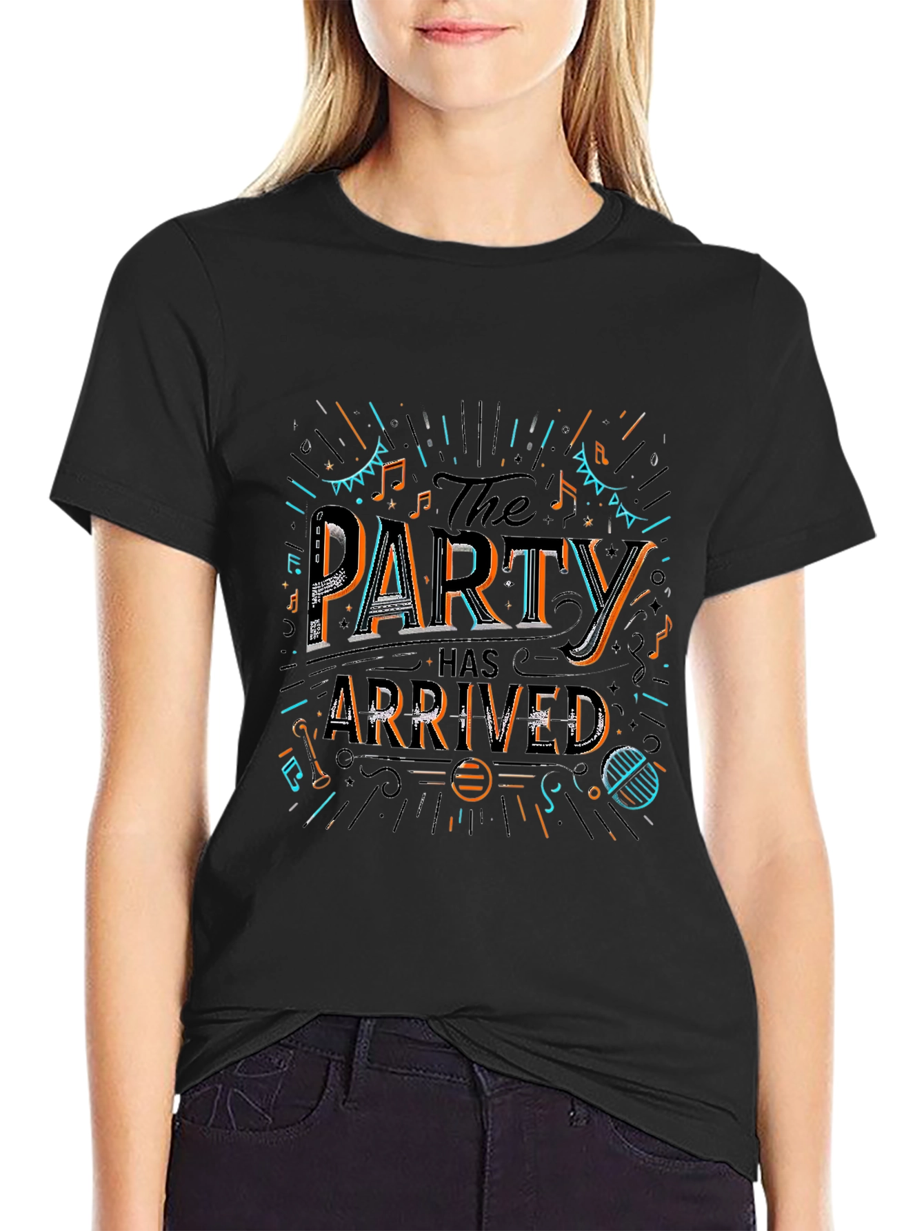 Party Has Arrived Graphic T-Shirt - Black