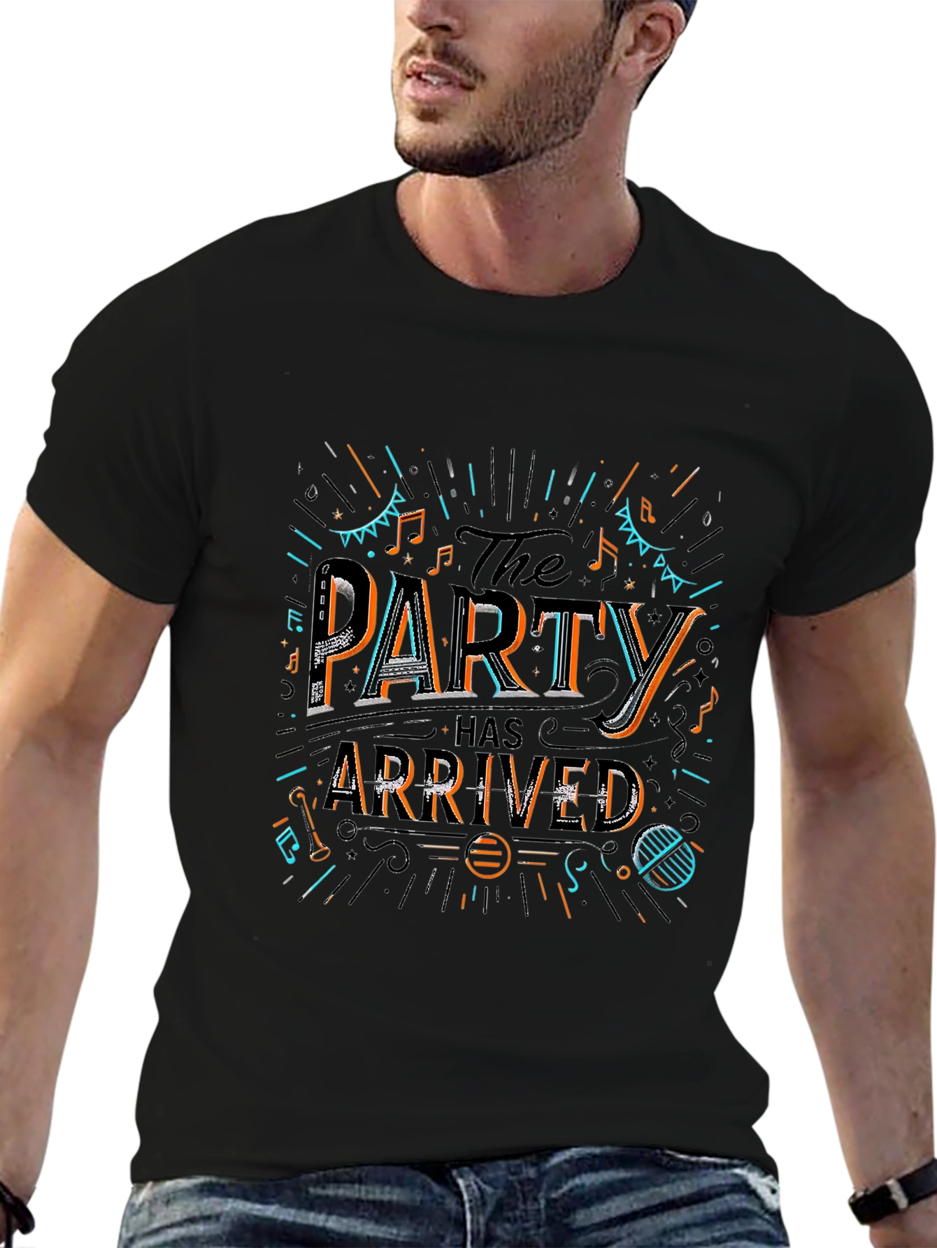 Party Has Arrived Graphic T-Shirt - Black