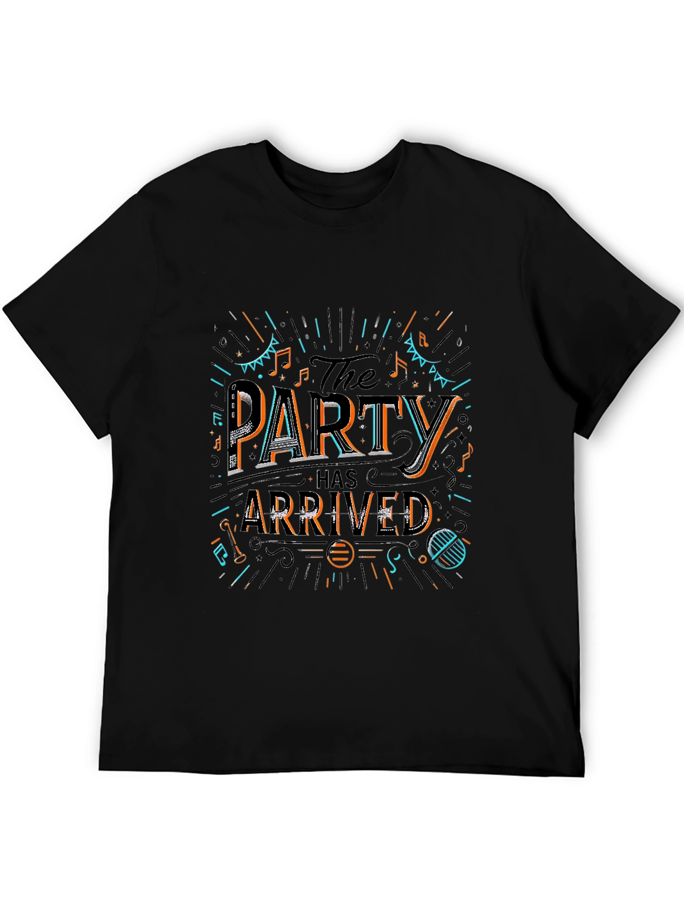 Party Has Arrived Graphic T-Shirt - Black
