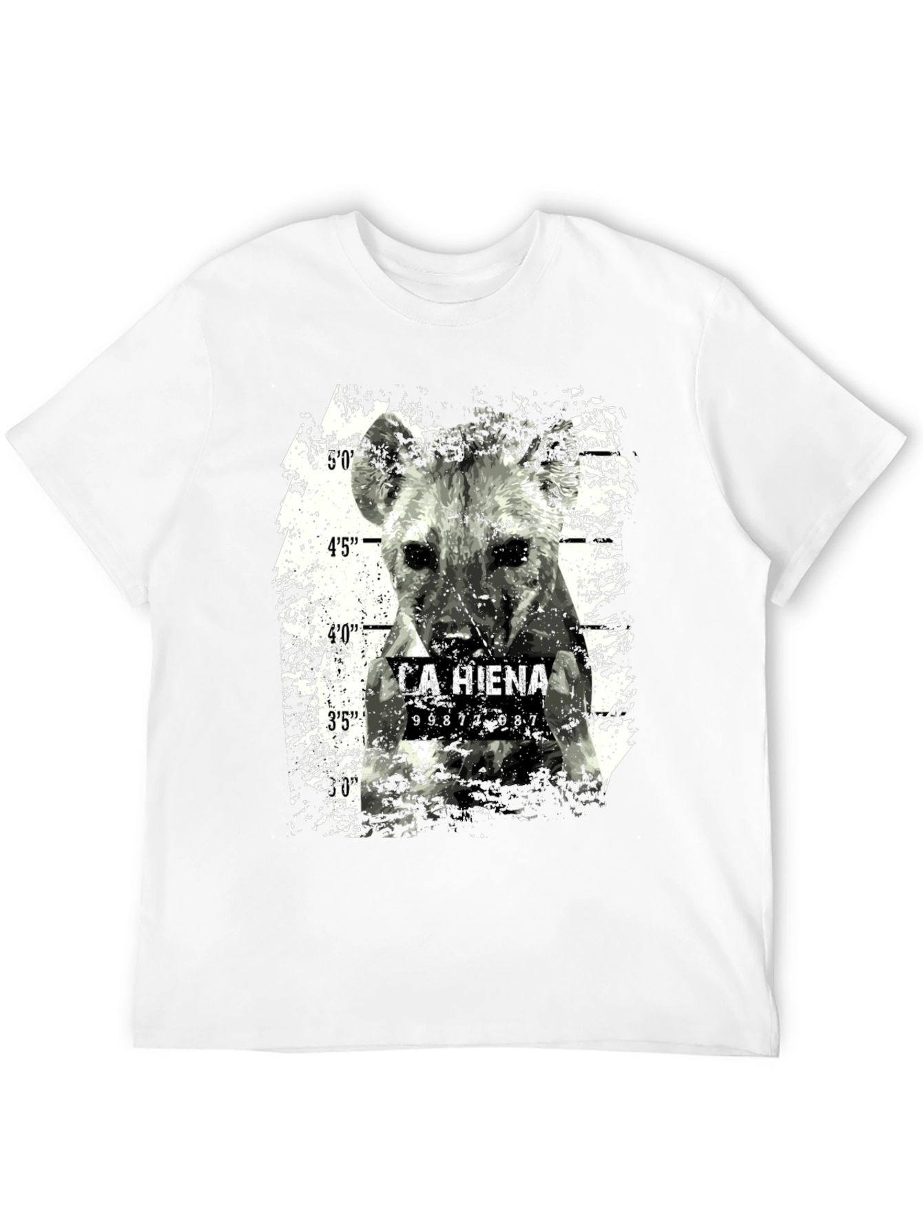 Hyena Mugshot Graphic Tee - Cool Animal Print