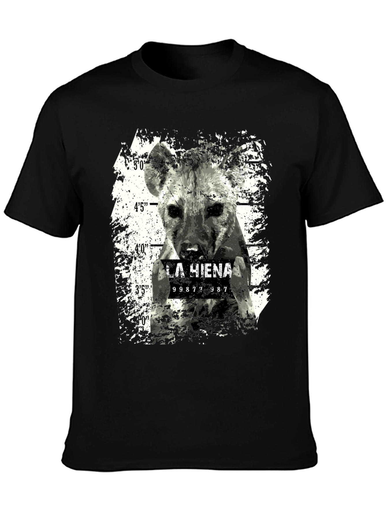 Hyena Mugshot Graphic Tee - Cool Animal Print