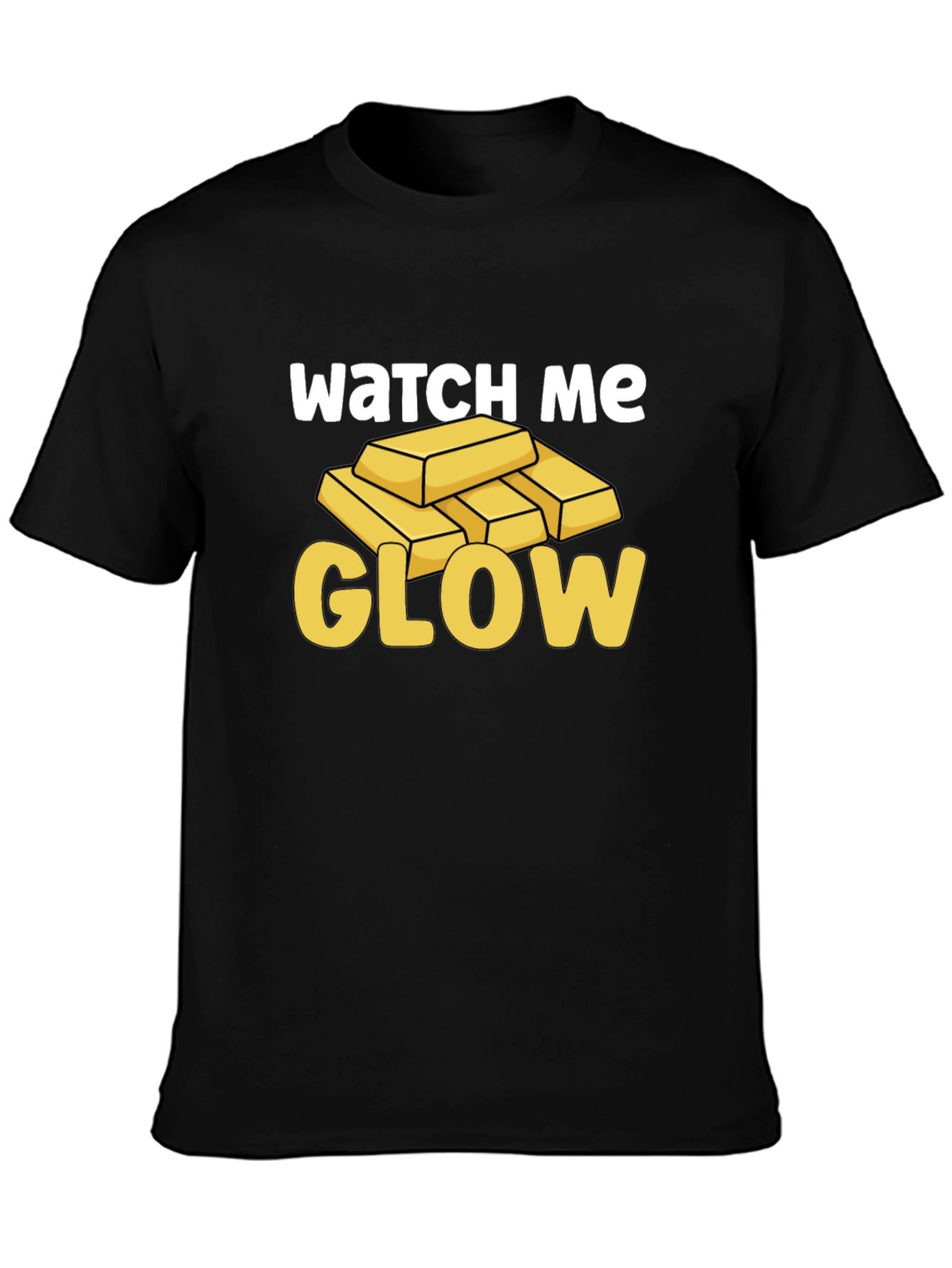 Watch Me Glow Gold Bar Graphic Tee - Mens