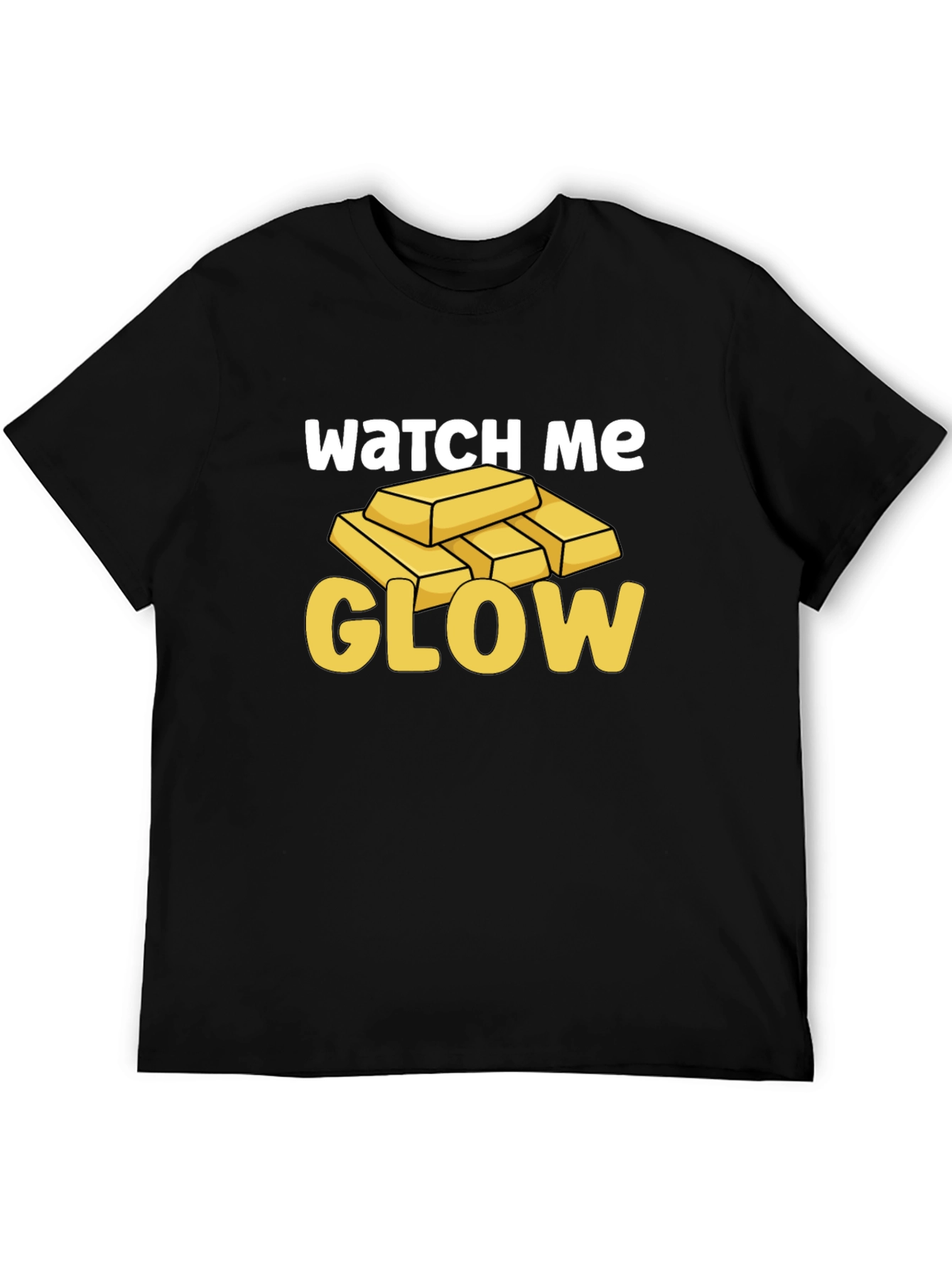 Watch Me Glow Gold Bar Graphic Tee - Mens