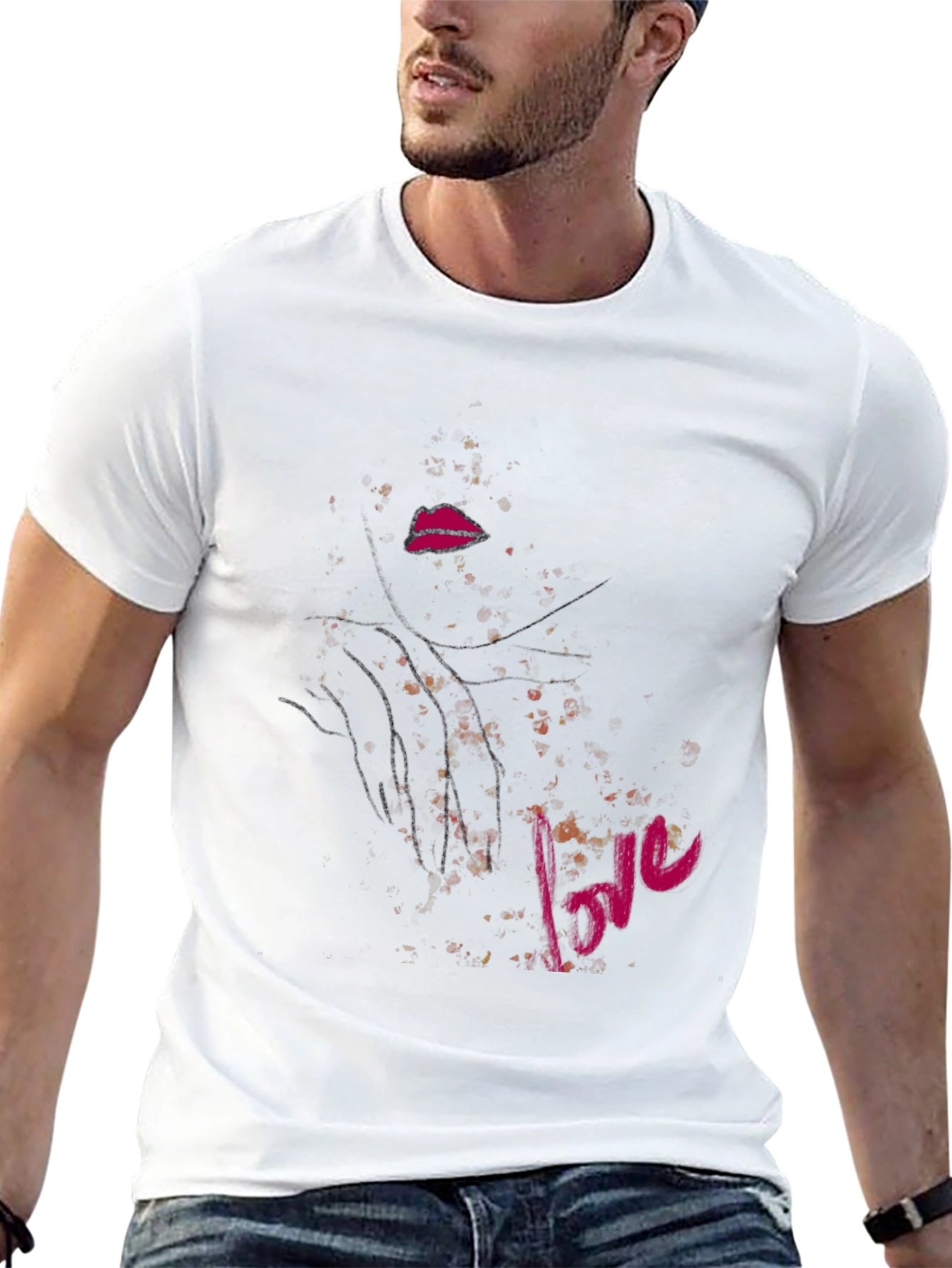 Love Lips Graphic Tee - Stylish Black Cotton T-Shirt
