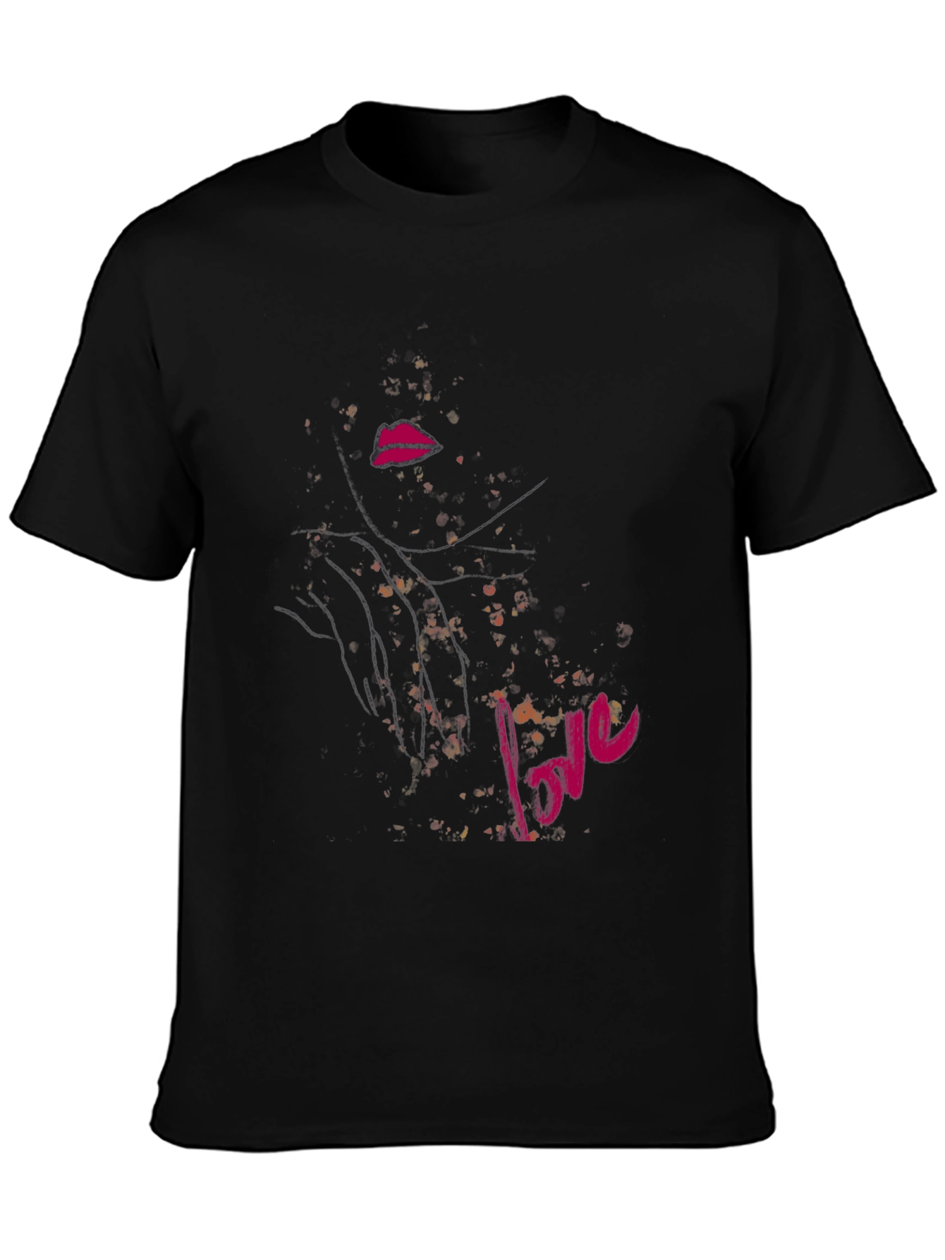 Love Lips Graphic Tee - Stylish Black Cotton T-Shirt