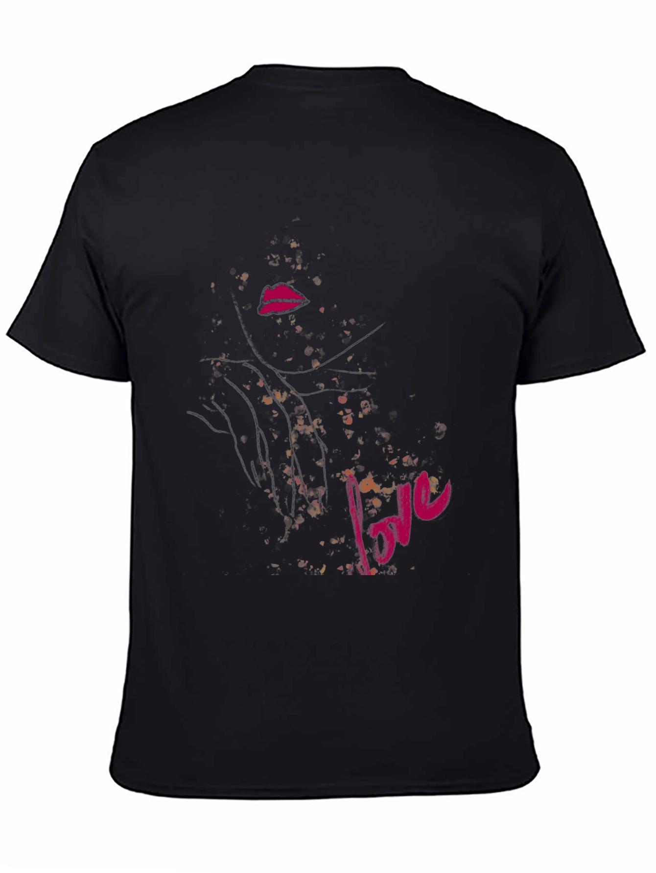 Love Lips Graphic Tee - Stylish Black Cotton T-Shirt