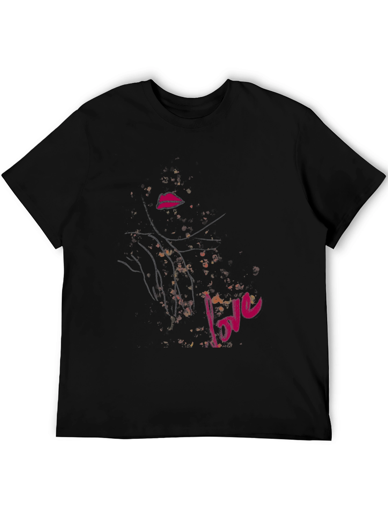 Love Lips Graphic Tee - Stylish Black Cotton T-Shirt