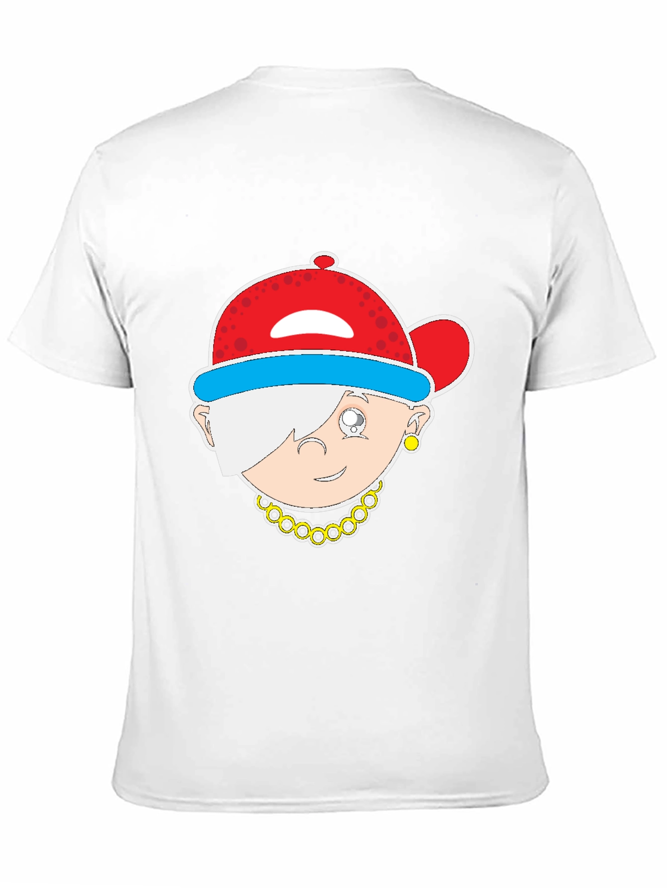Cartoon Character Graphic Tee - Black Cotton