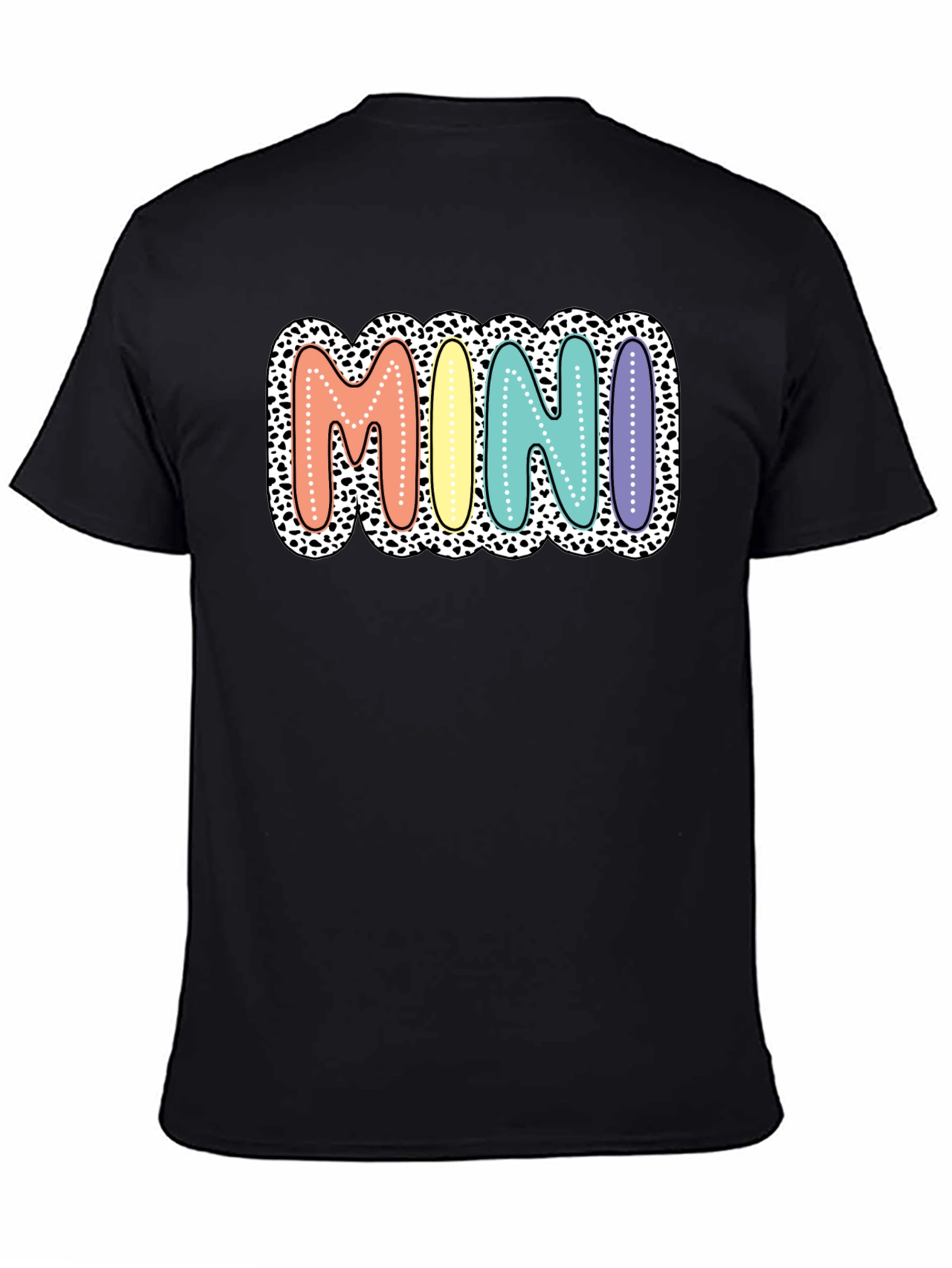 Mini Leopard Print Pastel Lettering Graphic Tee