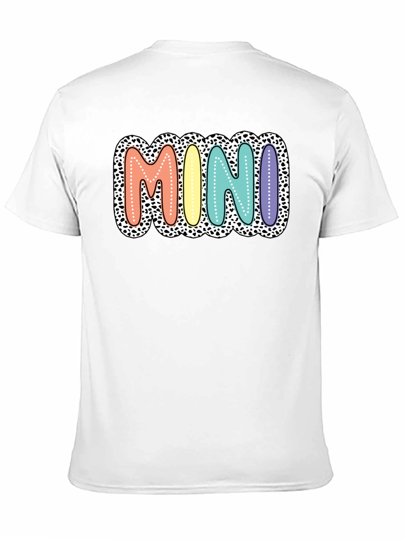 Mini Leopard Print Pastel Lettering Graphic Tee