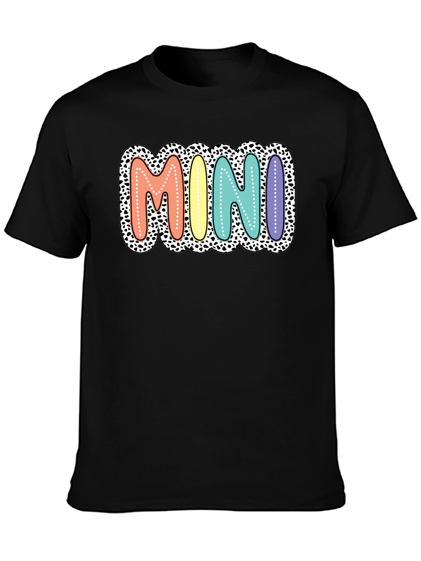 Mini Leopard Print Pastel Lettering Graphic Tee