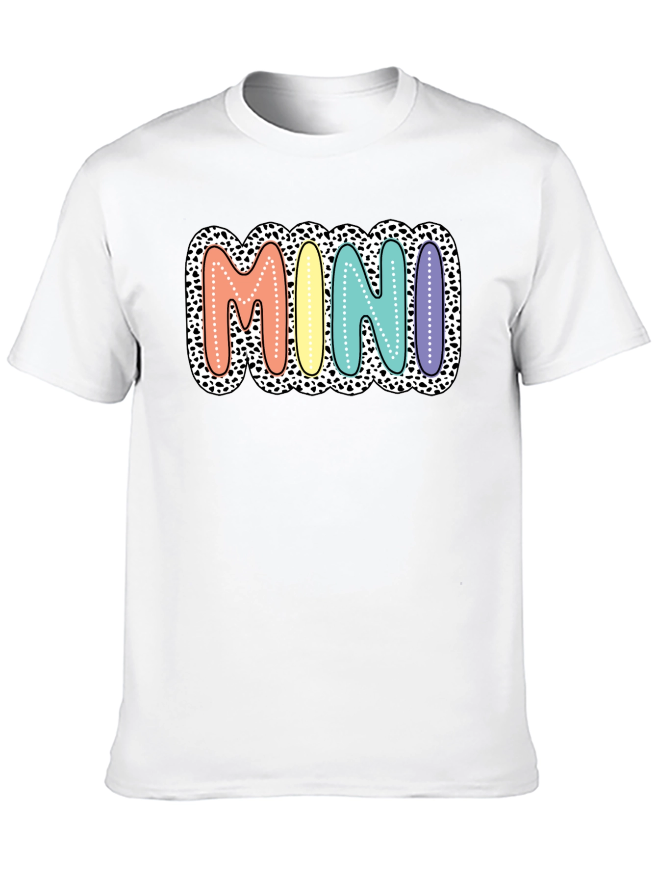 Mini Leopard Print Pastel Lettering Graphic Tee