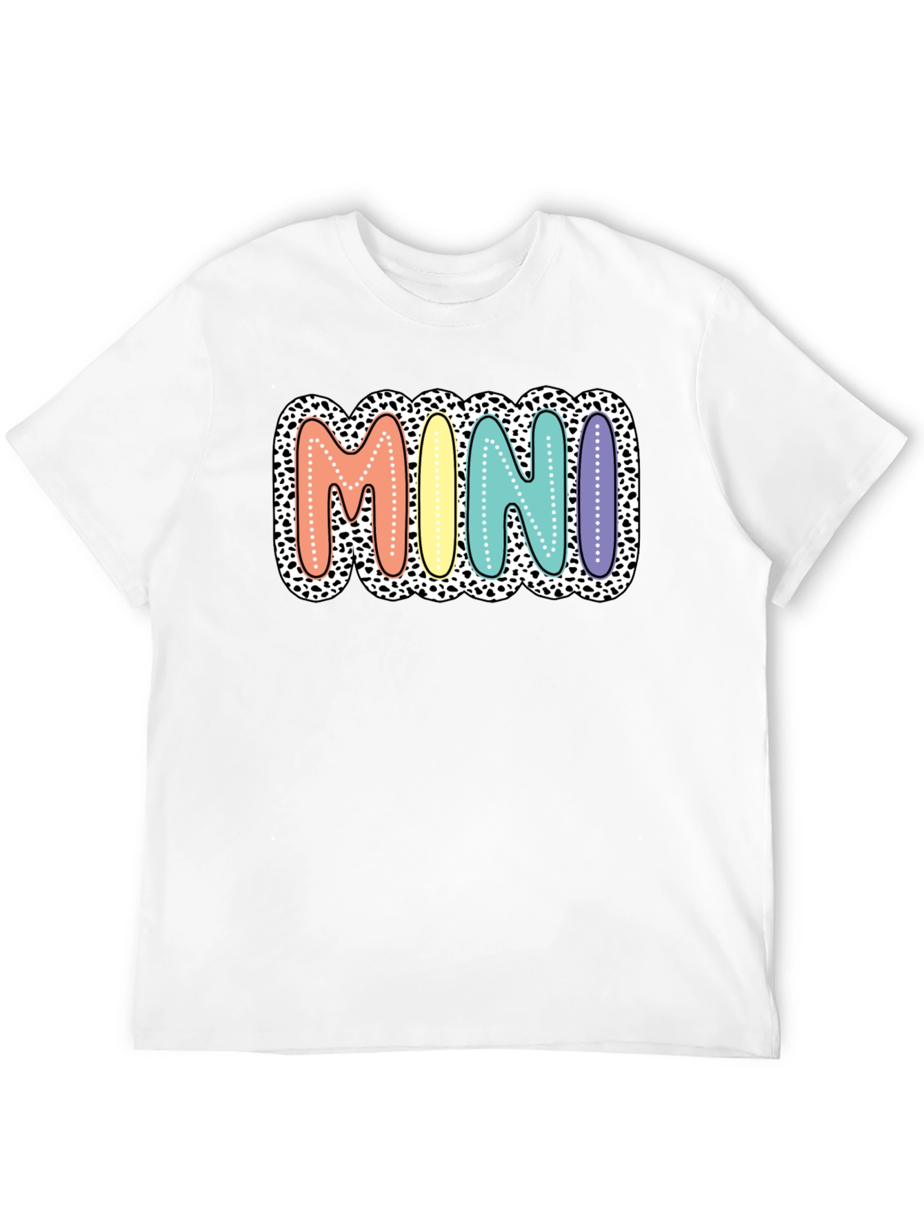 Mini Leopard Print Pastel Lettering Graphic Tee
