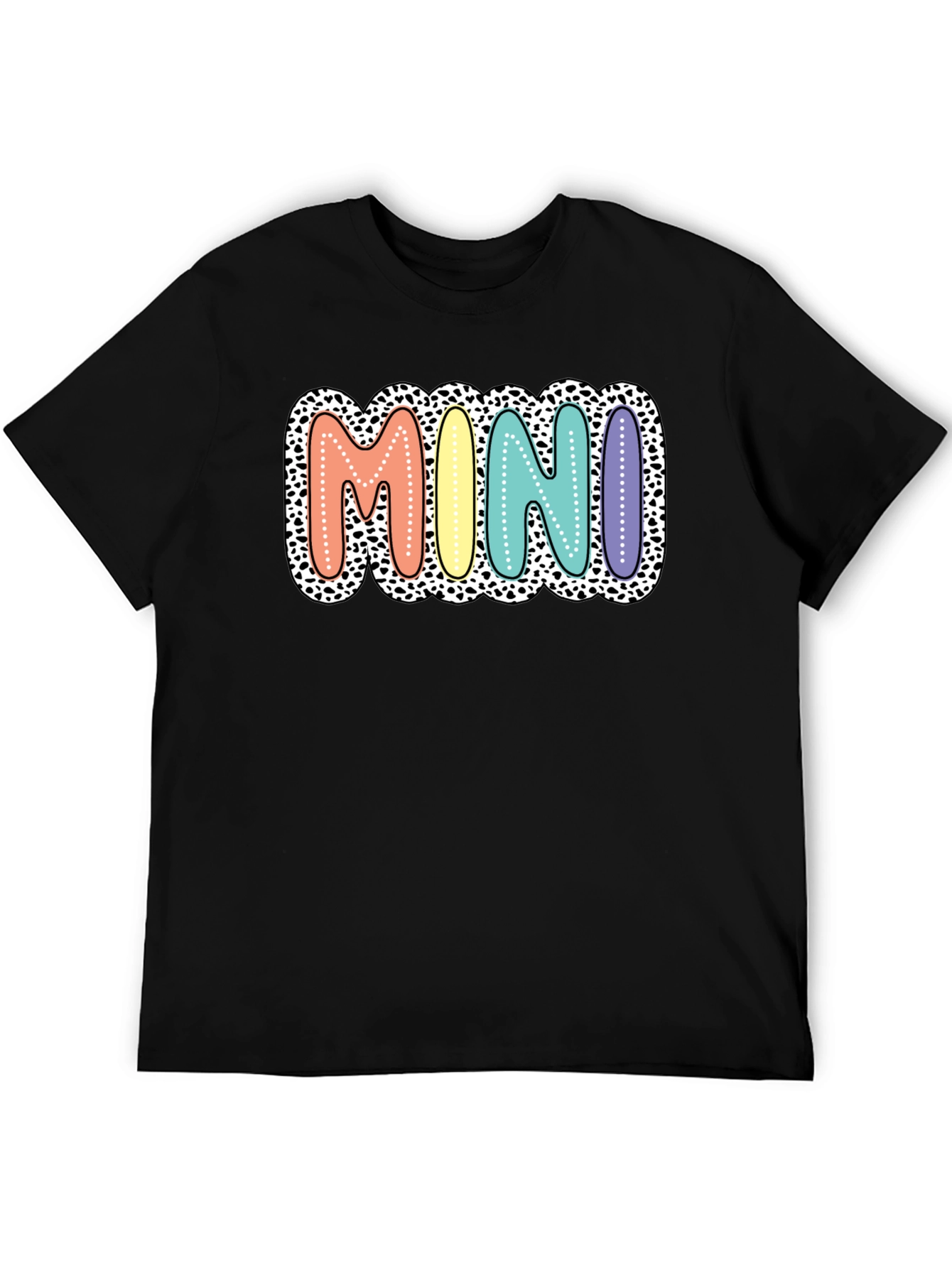 Mini Leopard Print Pastel Lettering Graphic Tee