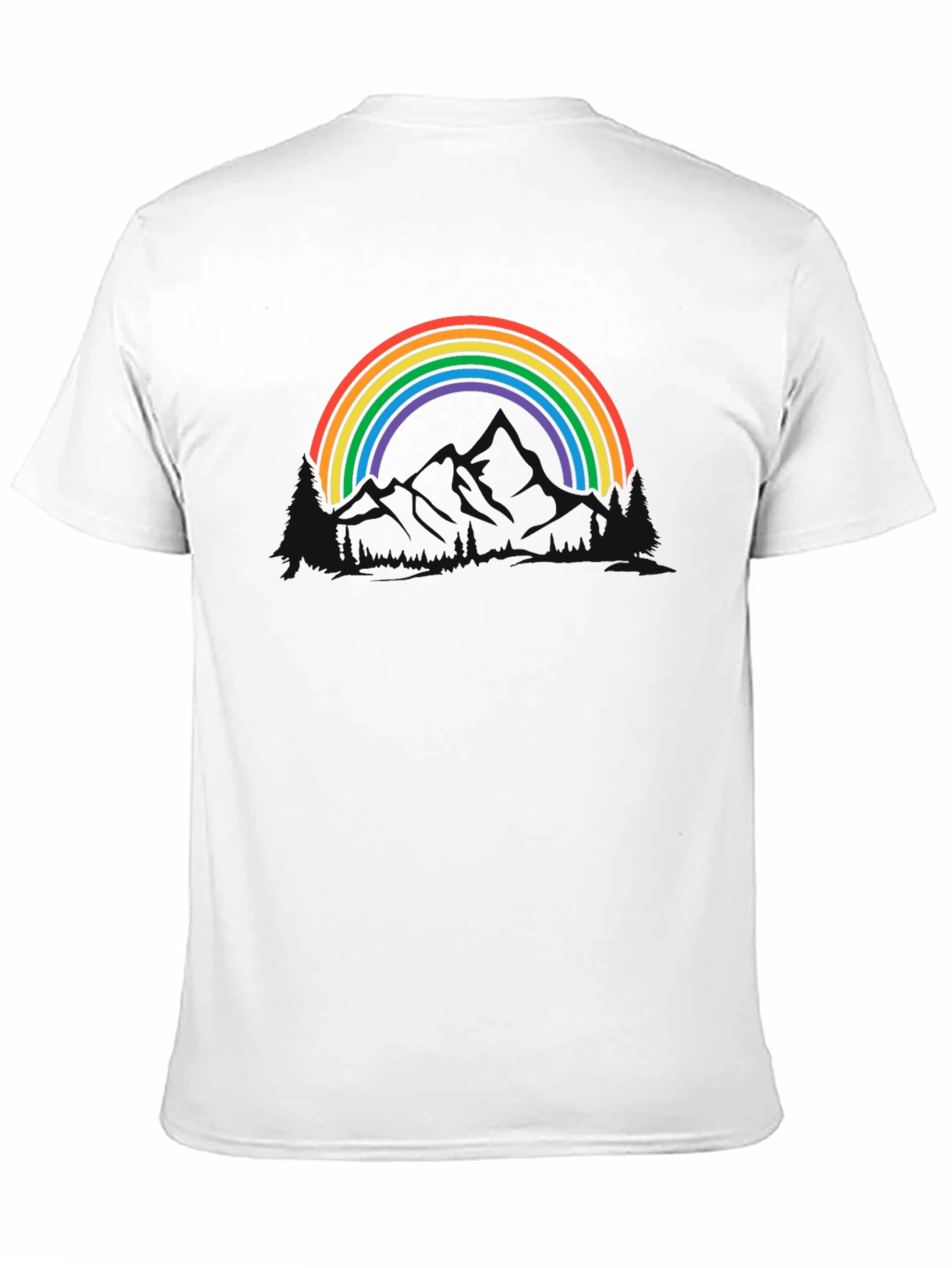 Rainbow Mountain Graphic Tee - Black Cotton Blend