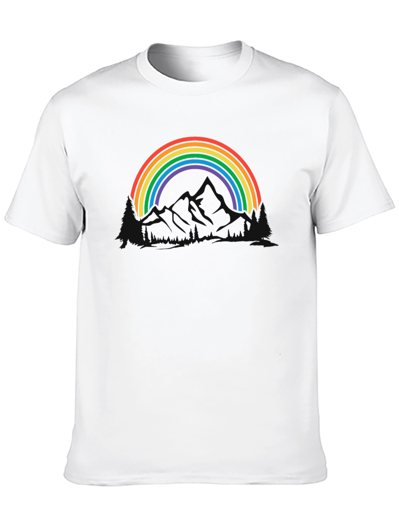 Rainbow Mountain Graphic Tee - Black Cotton Blend