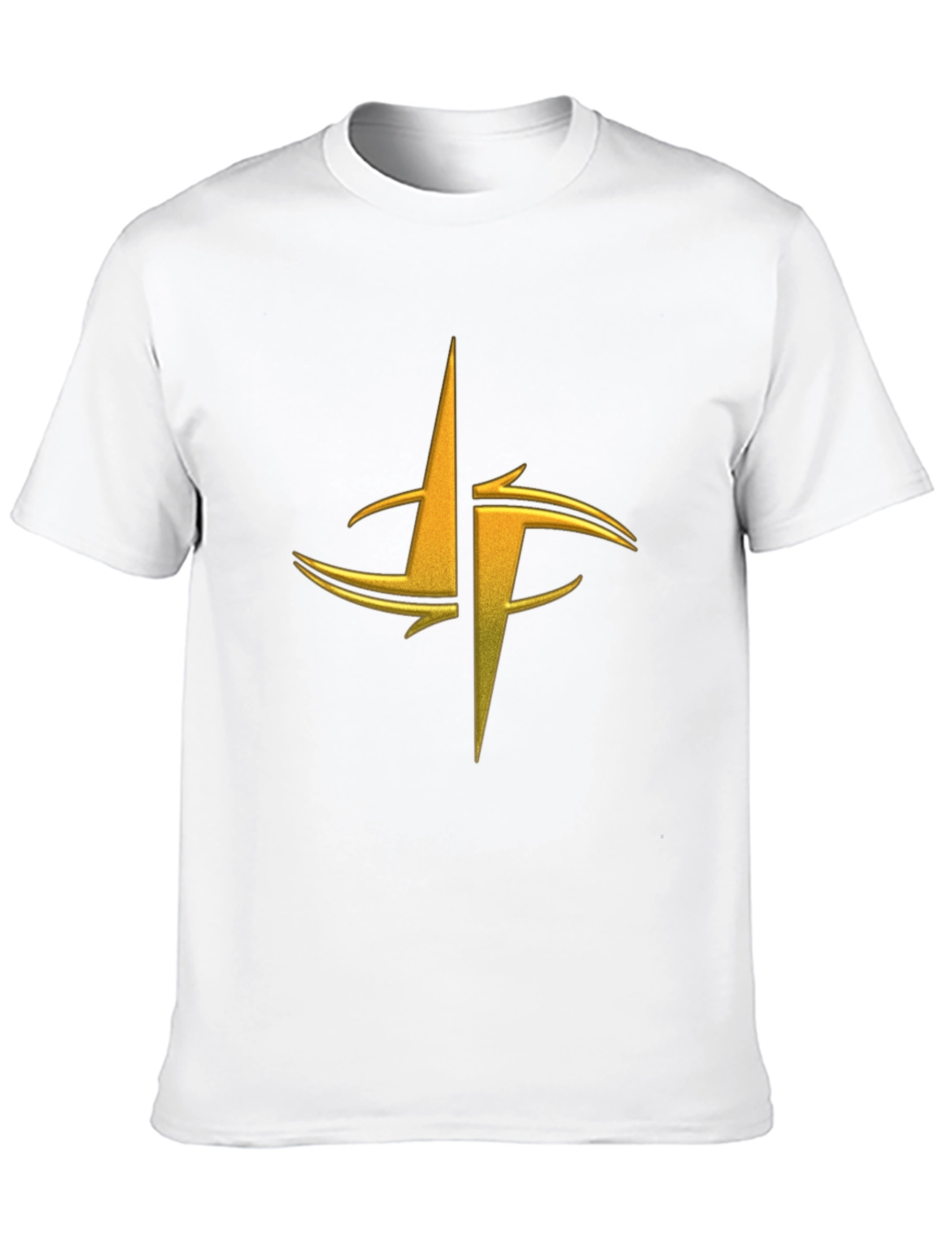 Mens Black Graphic Tee - Gold Abstract Design