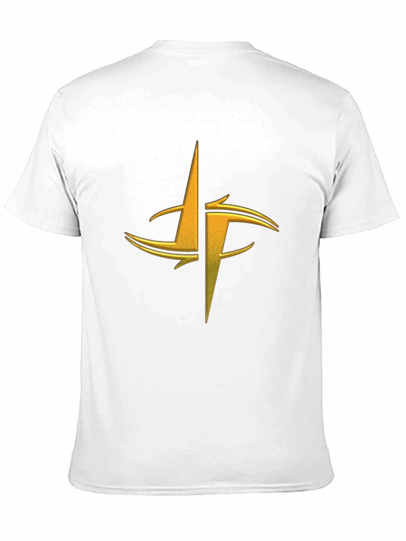 Mens Black Graphic Tee - Gold Abstract Design