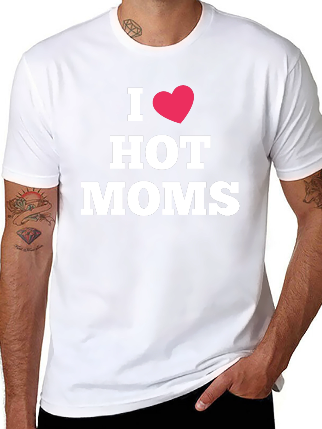 I Heart Hot Moms T-Shirt - Funny Novelty Tee