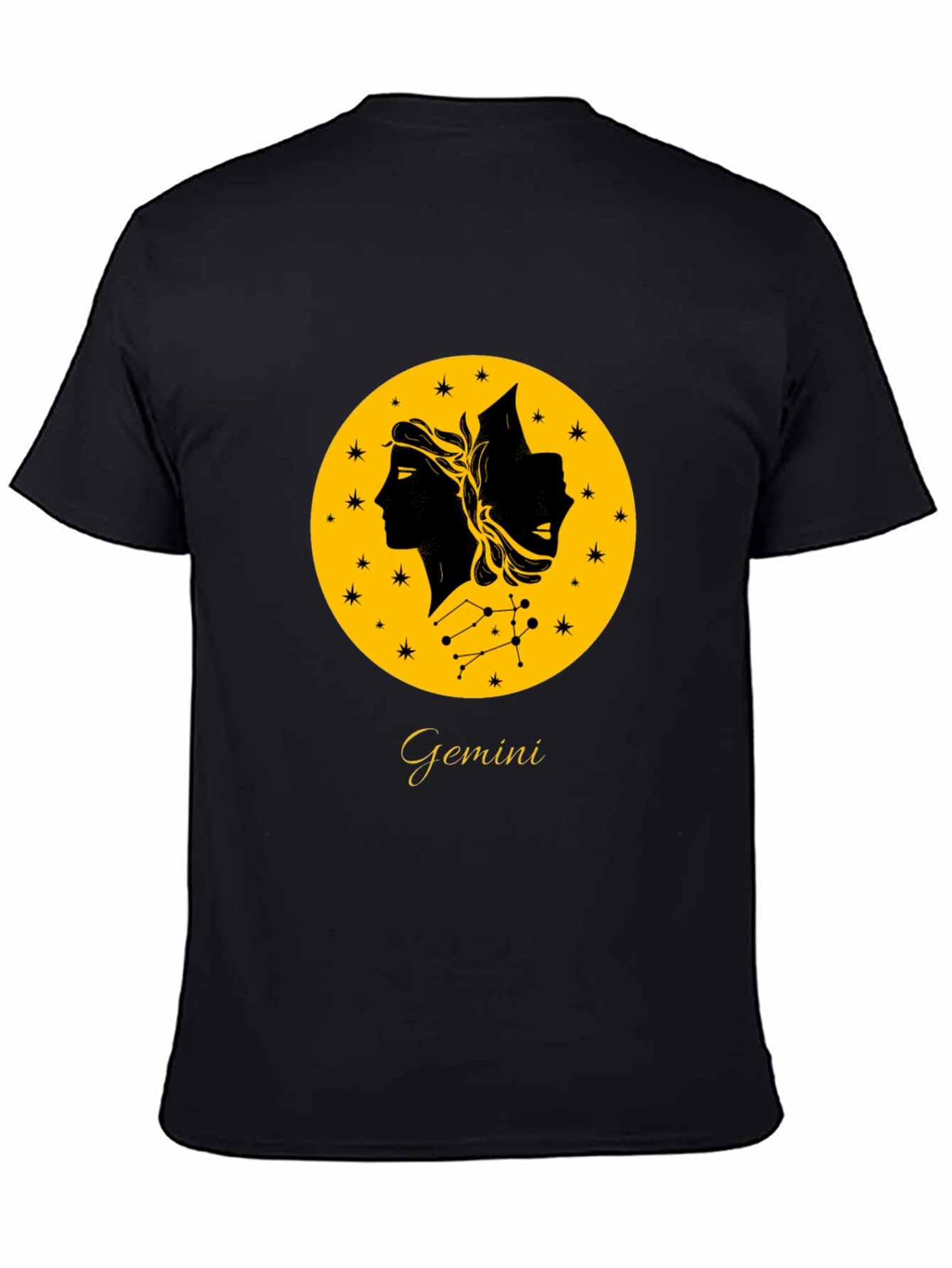 Gemini Zodiac T-Shirt - Black Graphic Tee