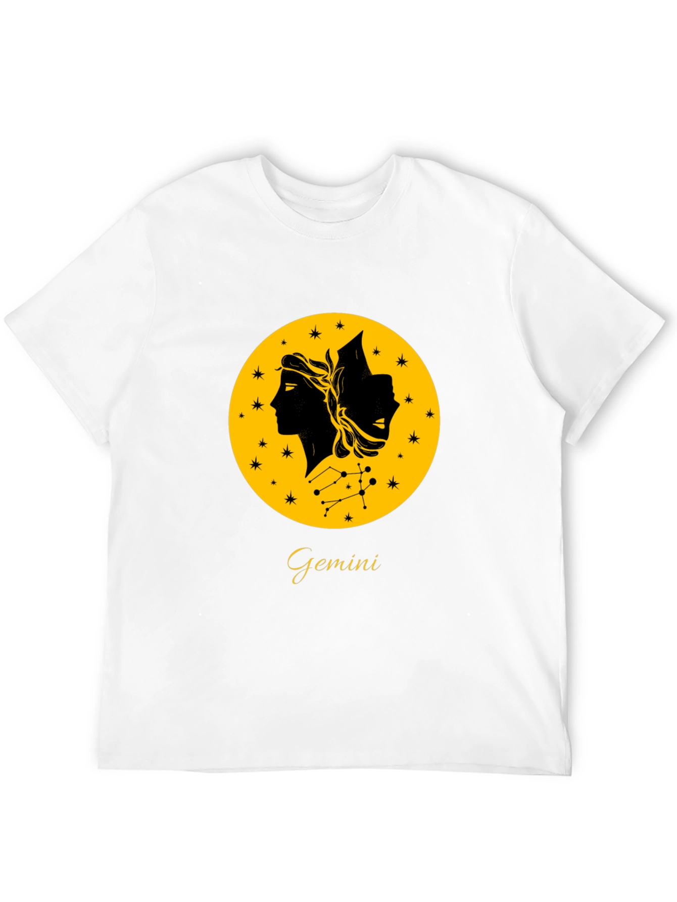 Gemini Zodiac T-Shirt - Black Graphic Tee