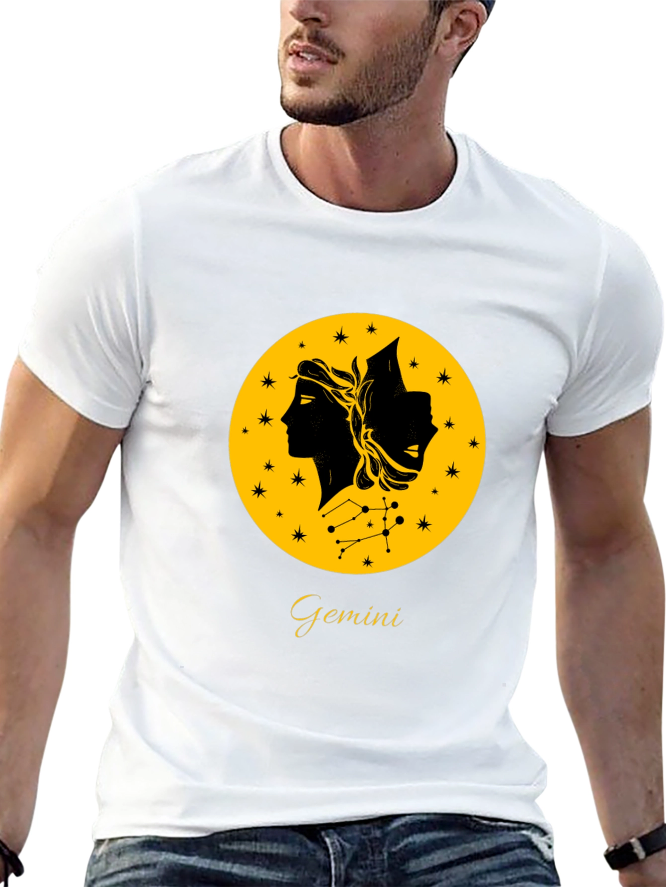 Gemini Zodiac T-Shirt - Black Graphic Tee
