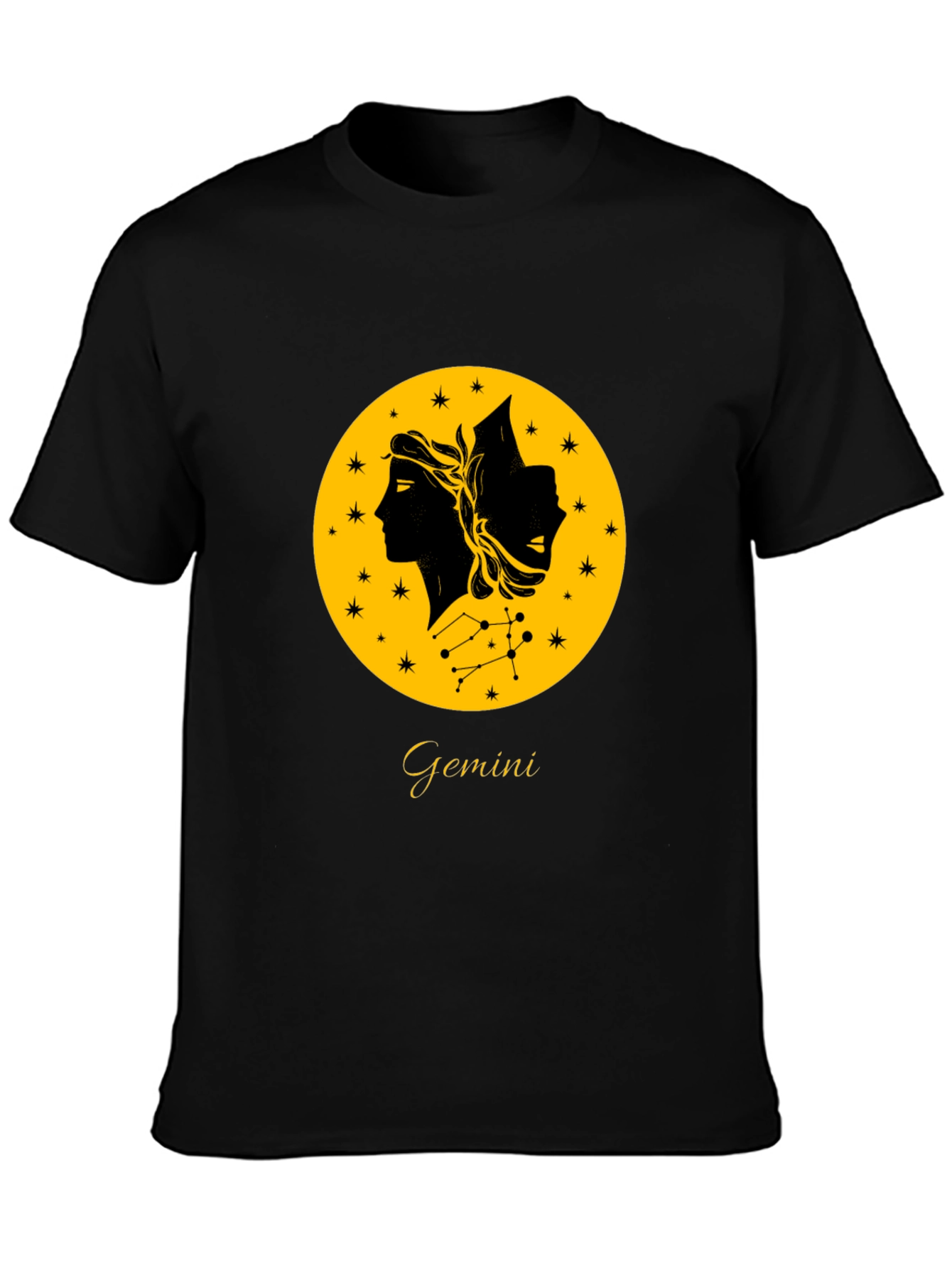 Gemini Zodiac T-Shirt - Black Graphic Tee