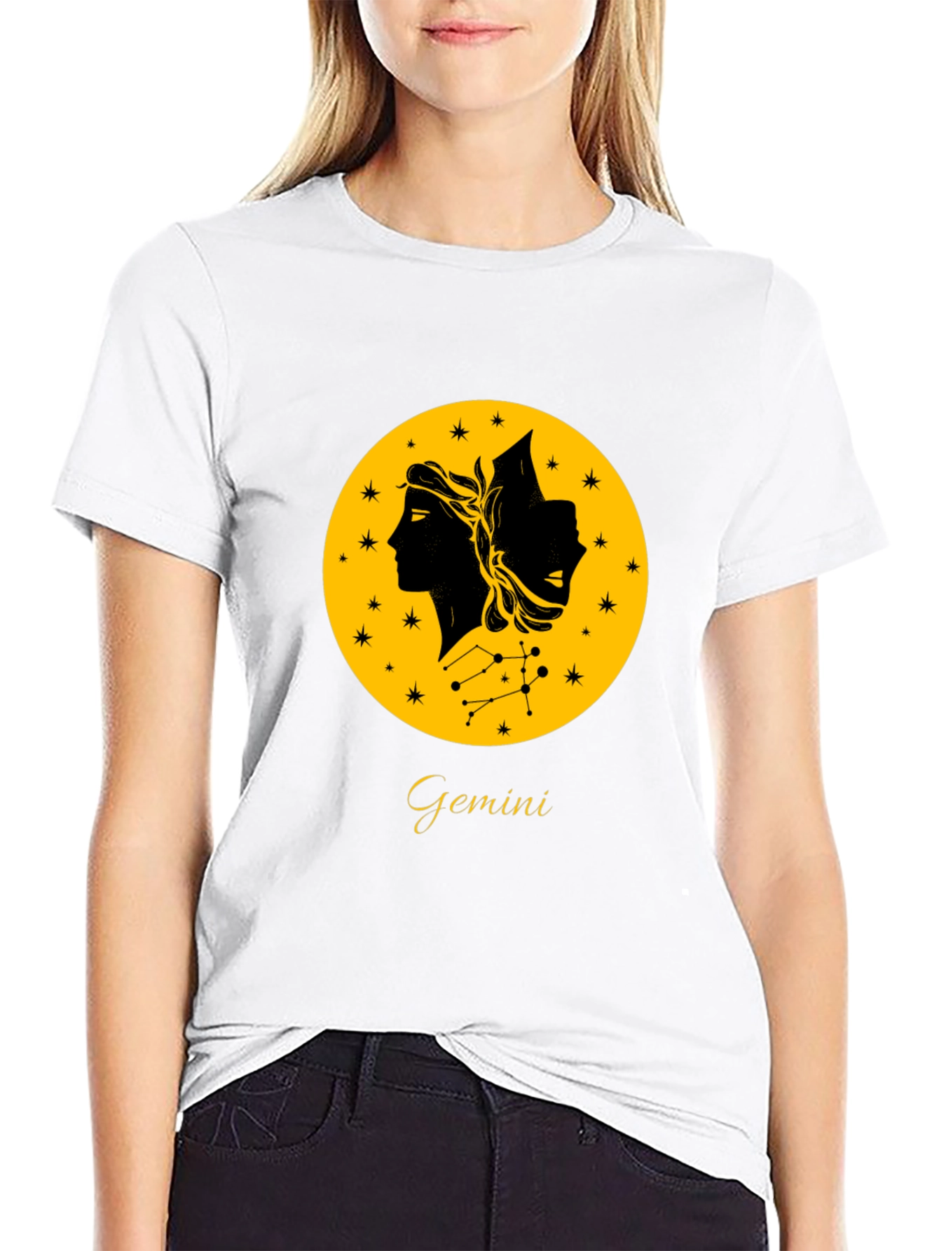 Gemini Zodiac T-Shirt - Black Graphic Tee