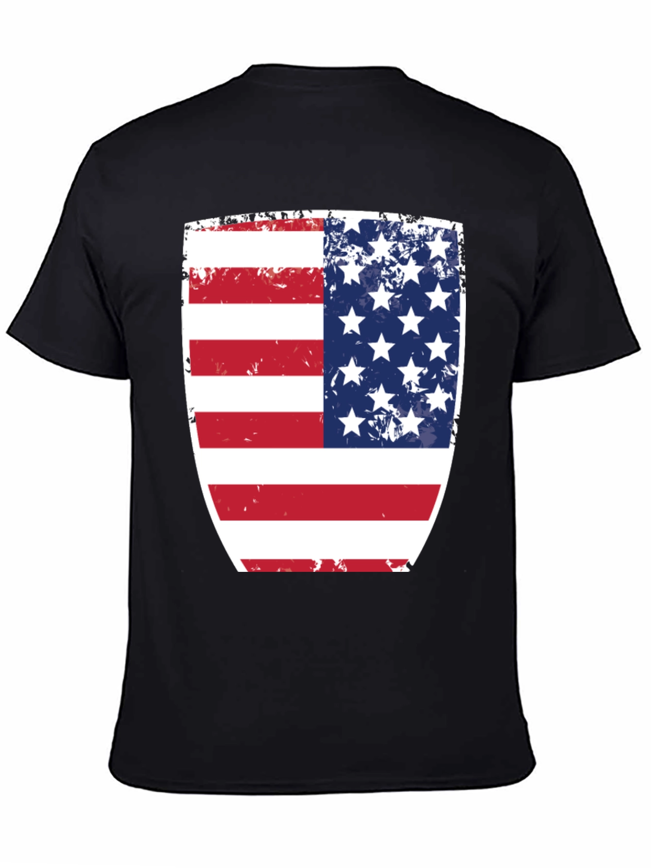 USA Flag Shield Graphic Black T-Shirt