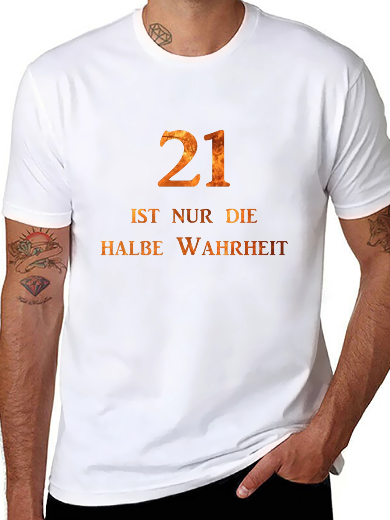 21st Birthday Tee -  Halbe Wahrheit German Text
