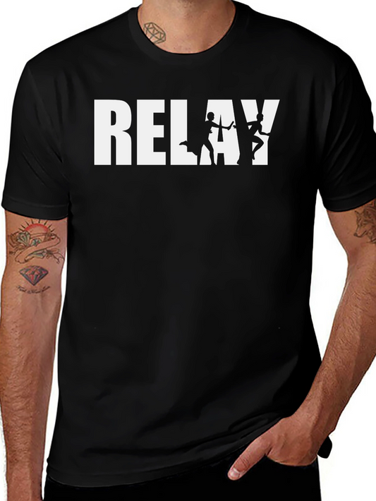 Relay Team Graphic Tee - Black Cotton T-Shirt