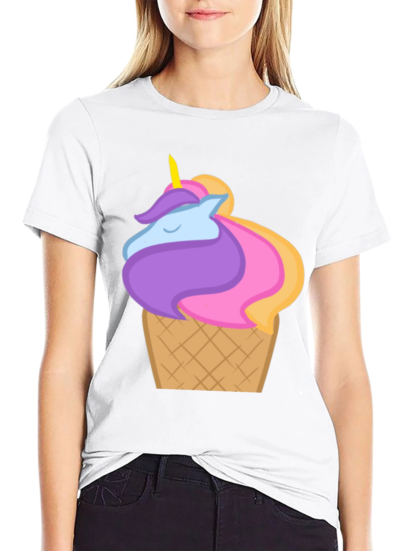 Unicorn Ice Cream Cone Graphic T-Shirt