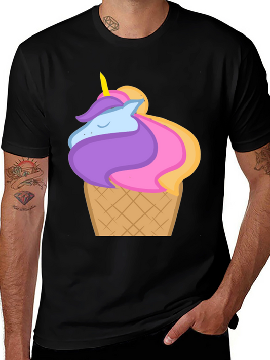 Unicorn Ice Cream Cone Graphic T-Shirt