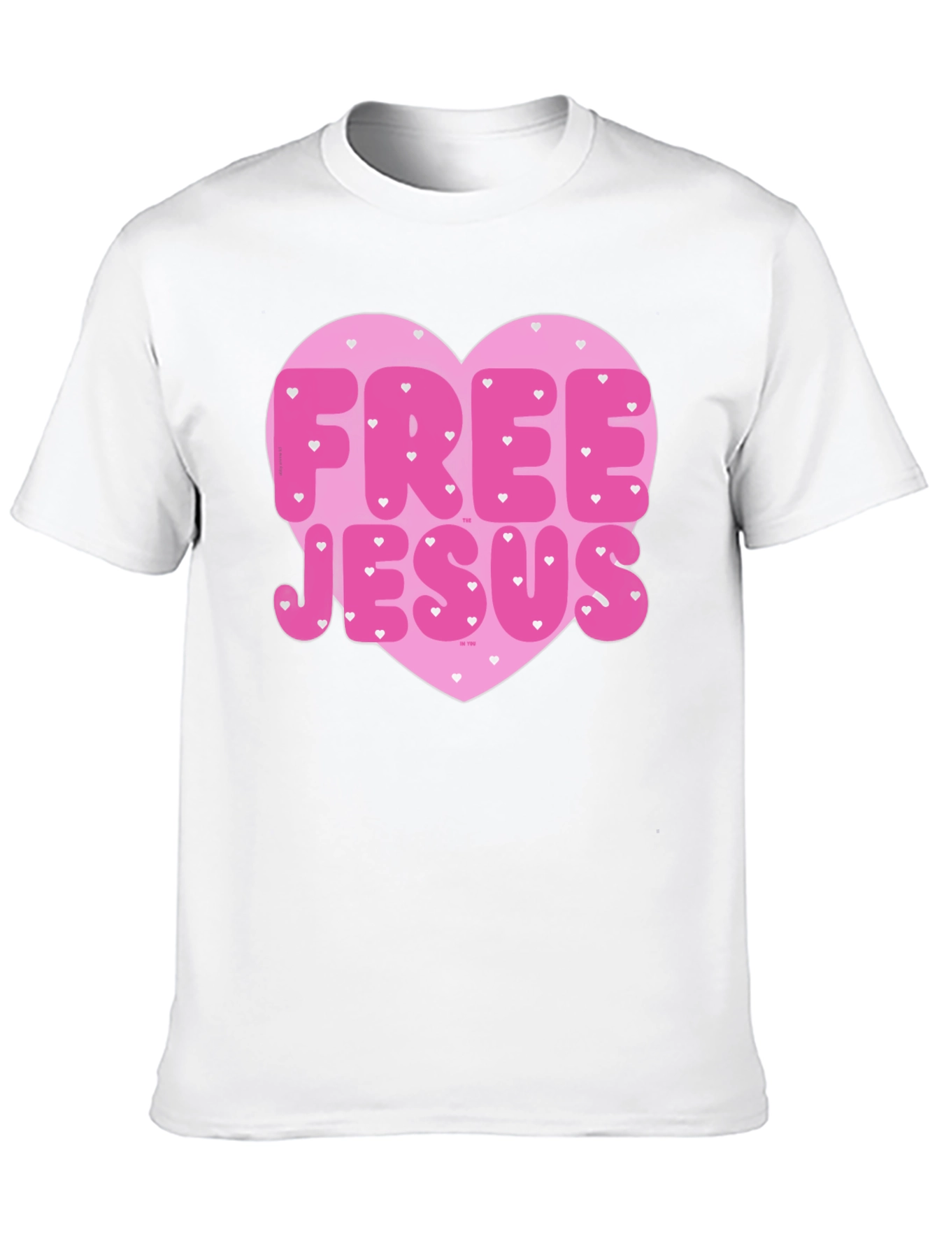 Free Jesus Heart Graphic Tee - Trendy Black T-Shirt