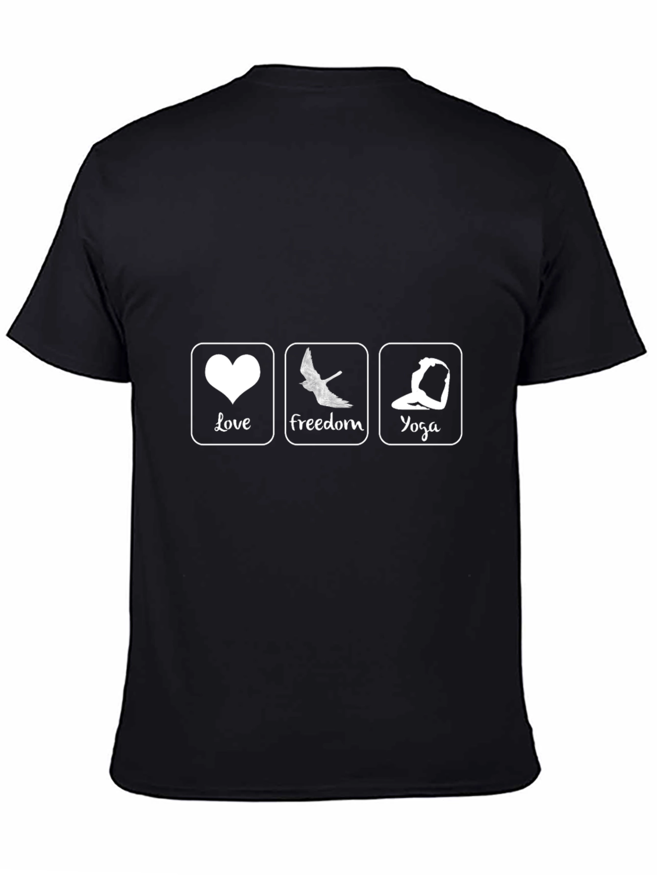 Love Freedom Yoga Graphic Tee - Black
