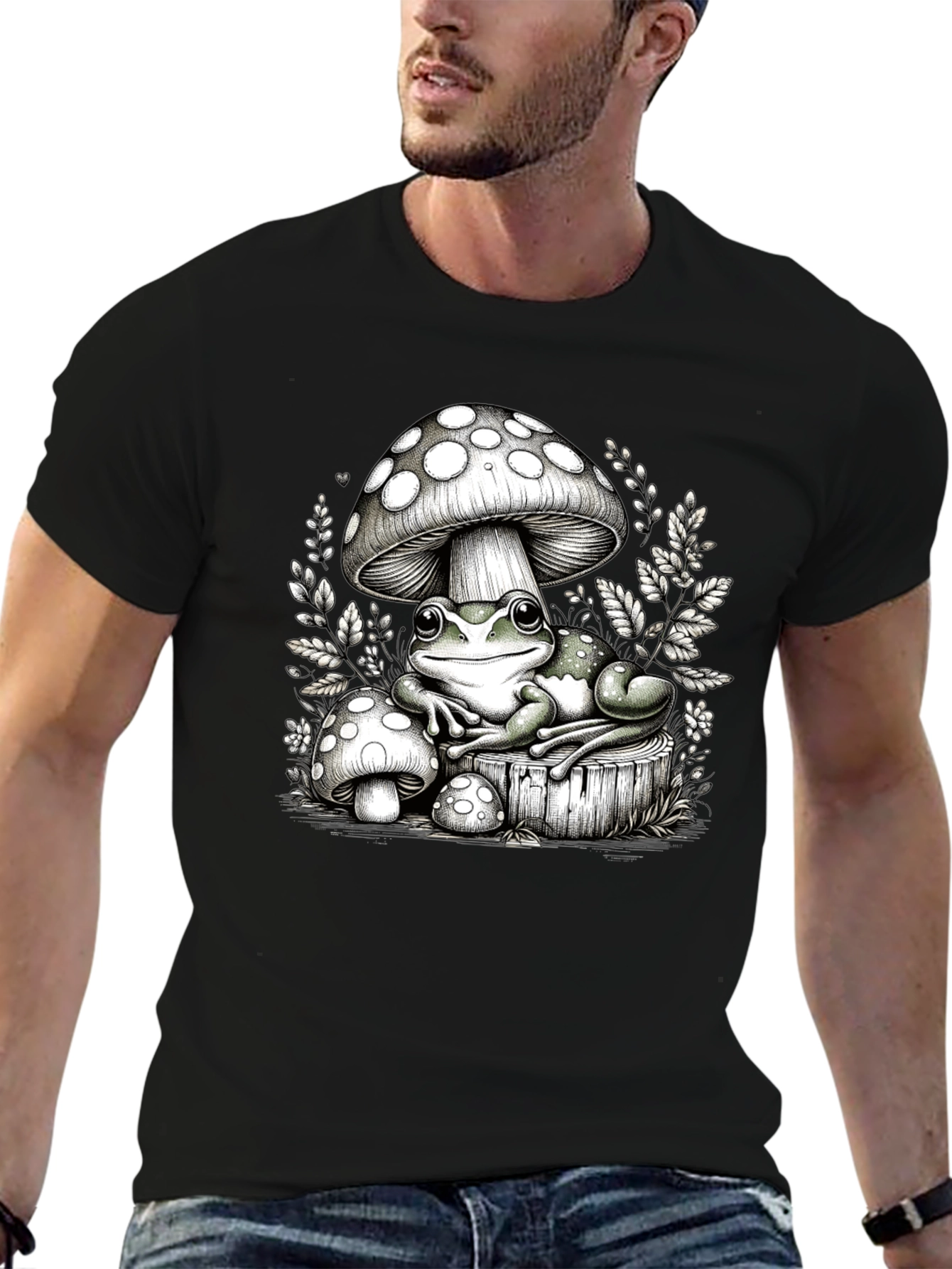 Frog and Mushroom Graphic Tee