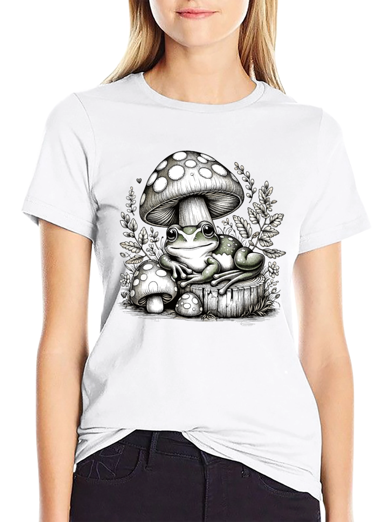 Frog and Mushroom Graphic Tee