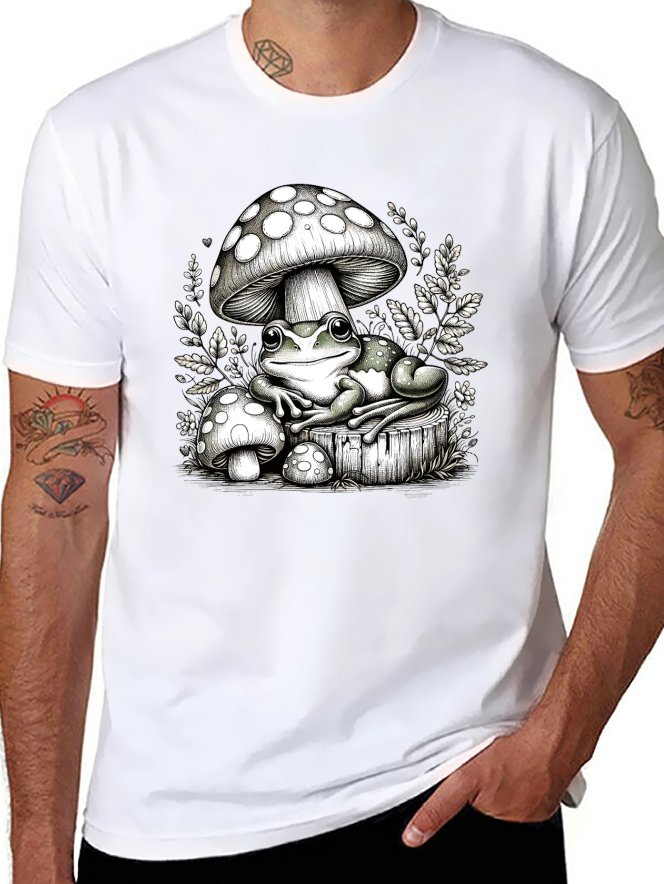 Frog and Mushroom Graphic Tee