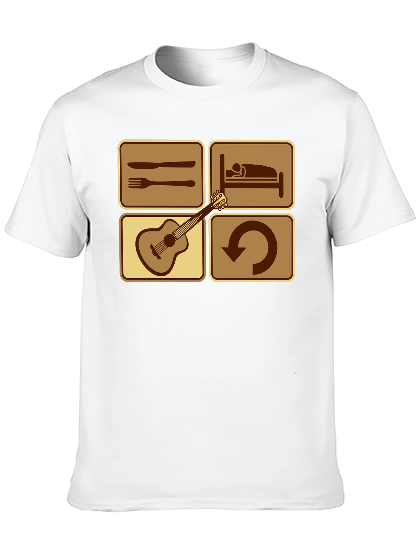 Eat Sleep Guitar Repeat Black T-Shirt