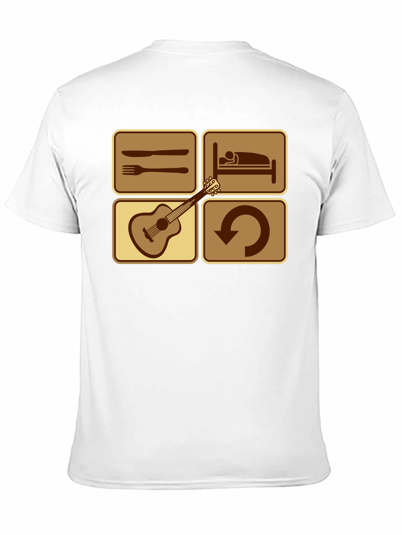 Eat Sleep Guitar Repeat Black T-Shirt