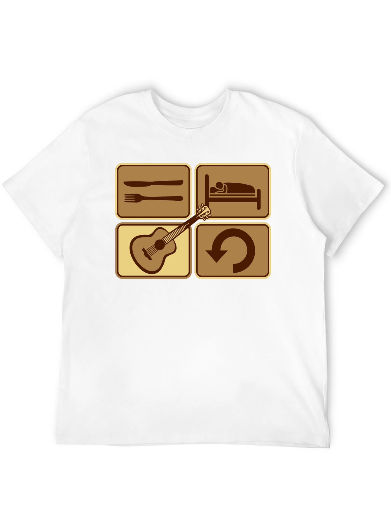 Eat Sleep Guitar Repeat Black T-Shirt
