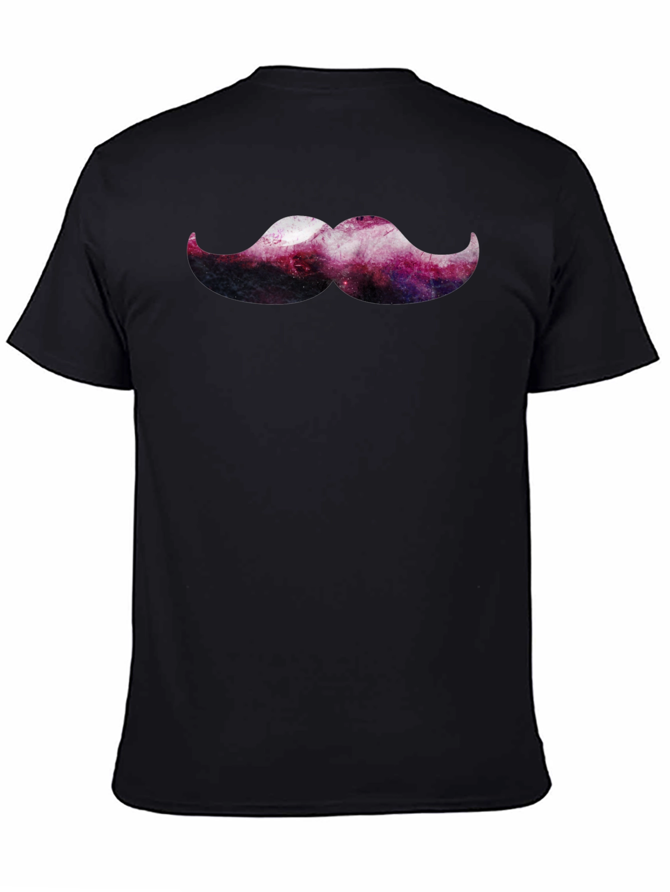 Cosmic Mustache Graphic Tee - Trendy Mens Black T-Shirt