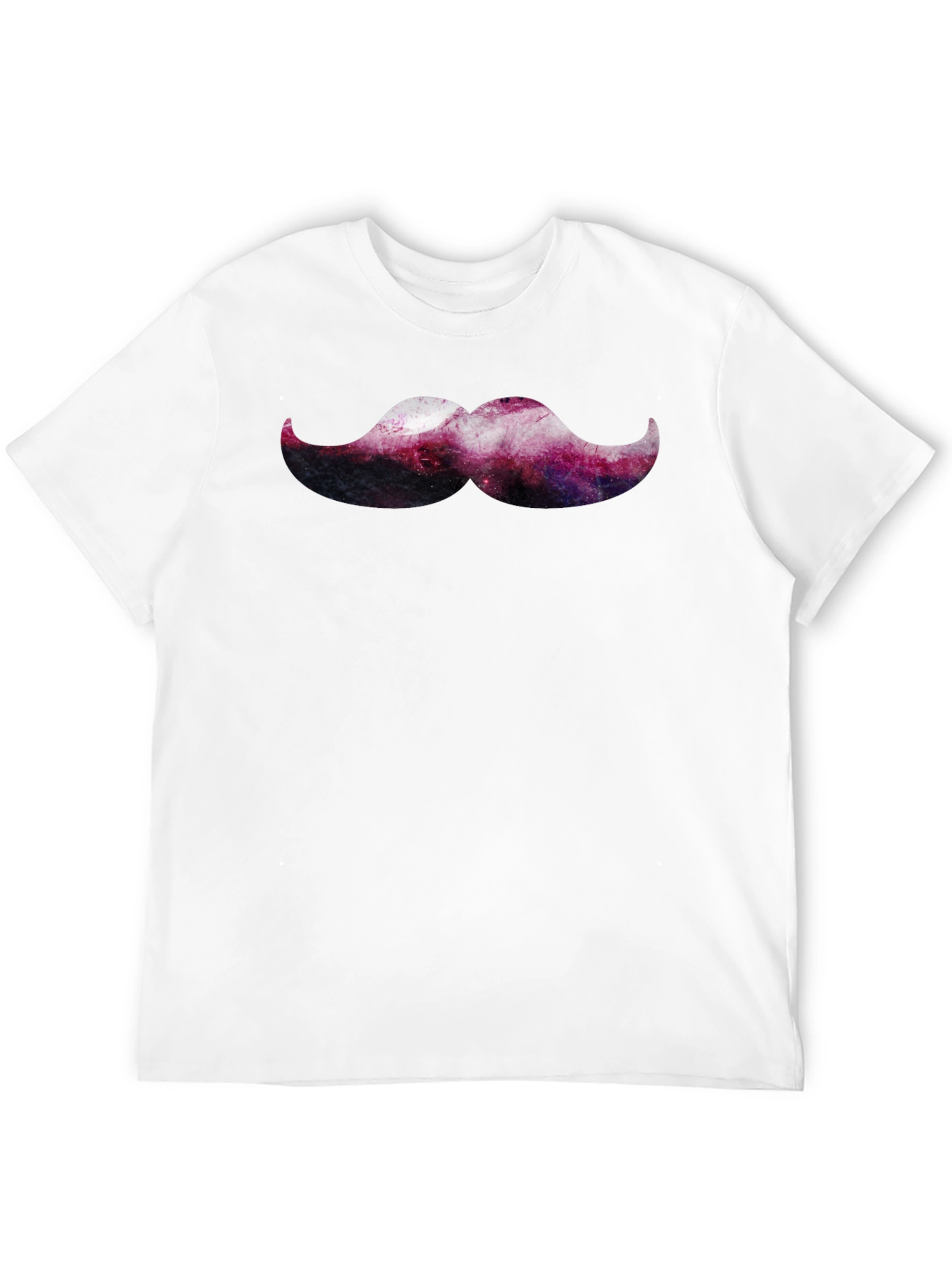Cosmic Mustache Graphic Tee - Trendy Mens Black T-Shirt