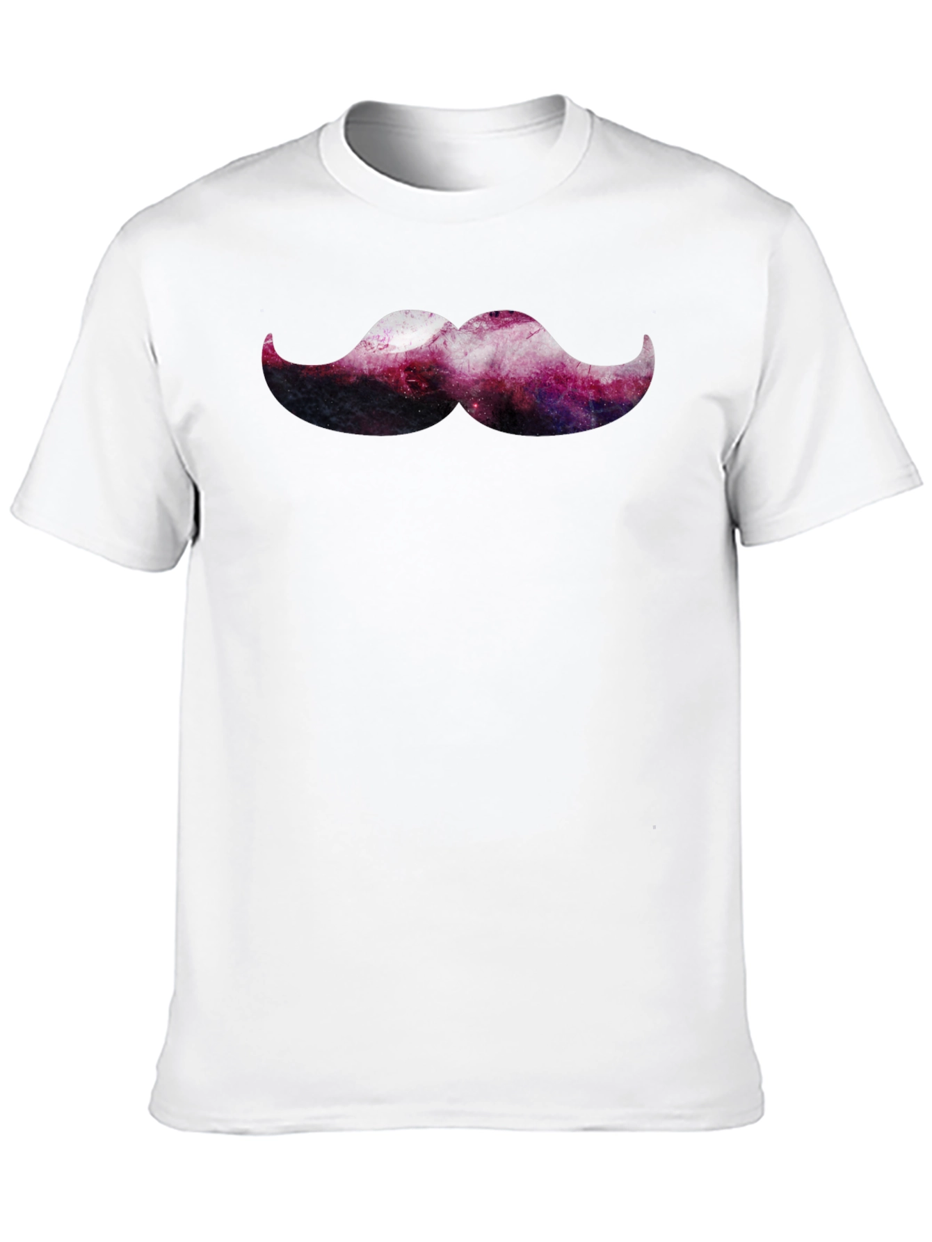 Cosmic Mustache Graphic Tee - Trendy Mens Black T-Shirt