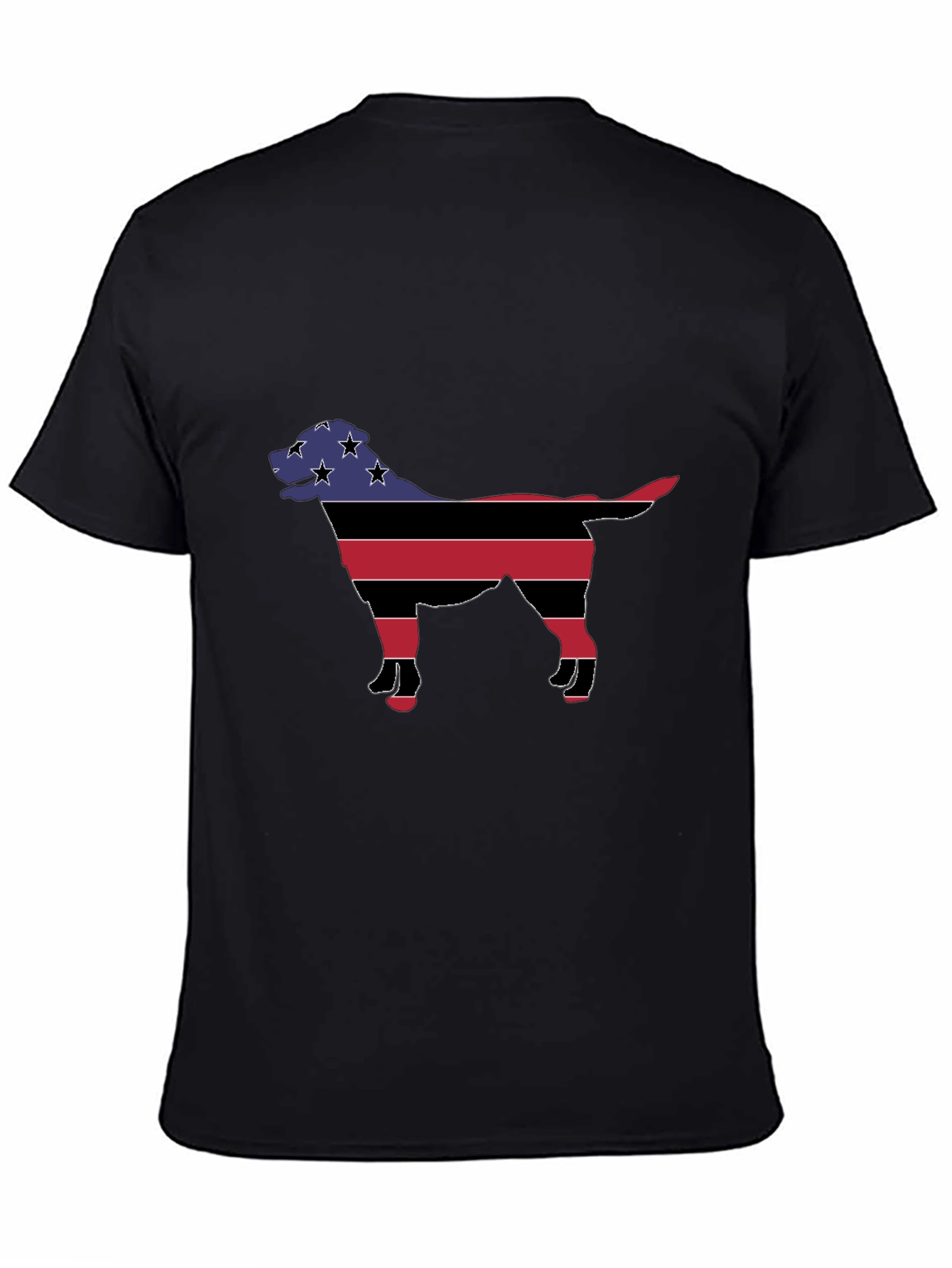 Patriotic Dog Silhouette T-Shirt - Black