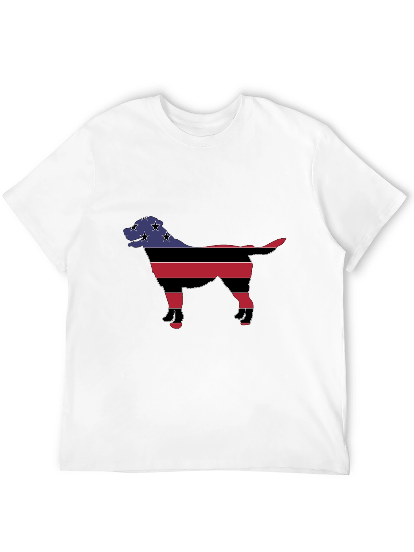 Patriotic Dog Silhouette T-Shirt - Black