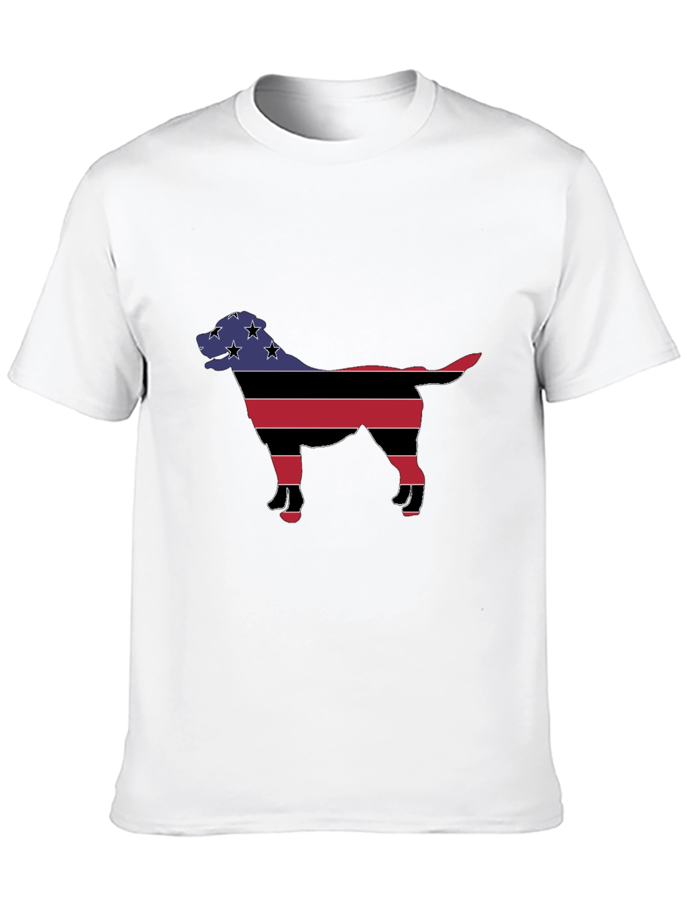 Patriotic Dog Silhouette T-Shirt - Black